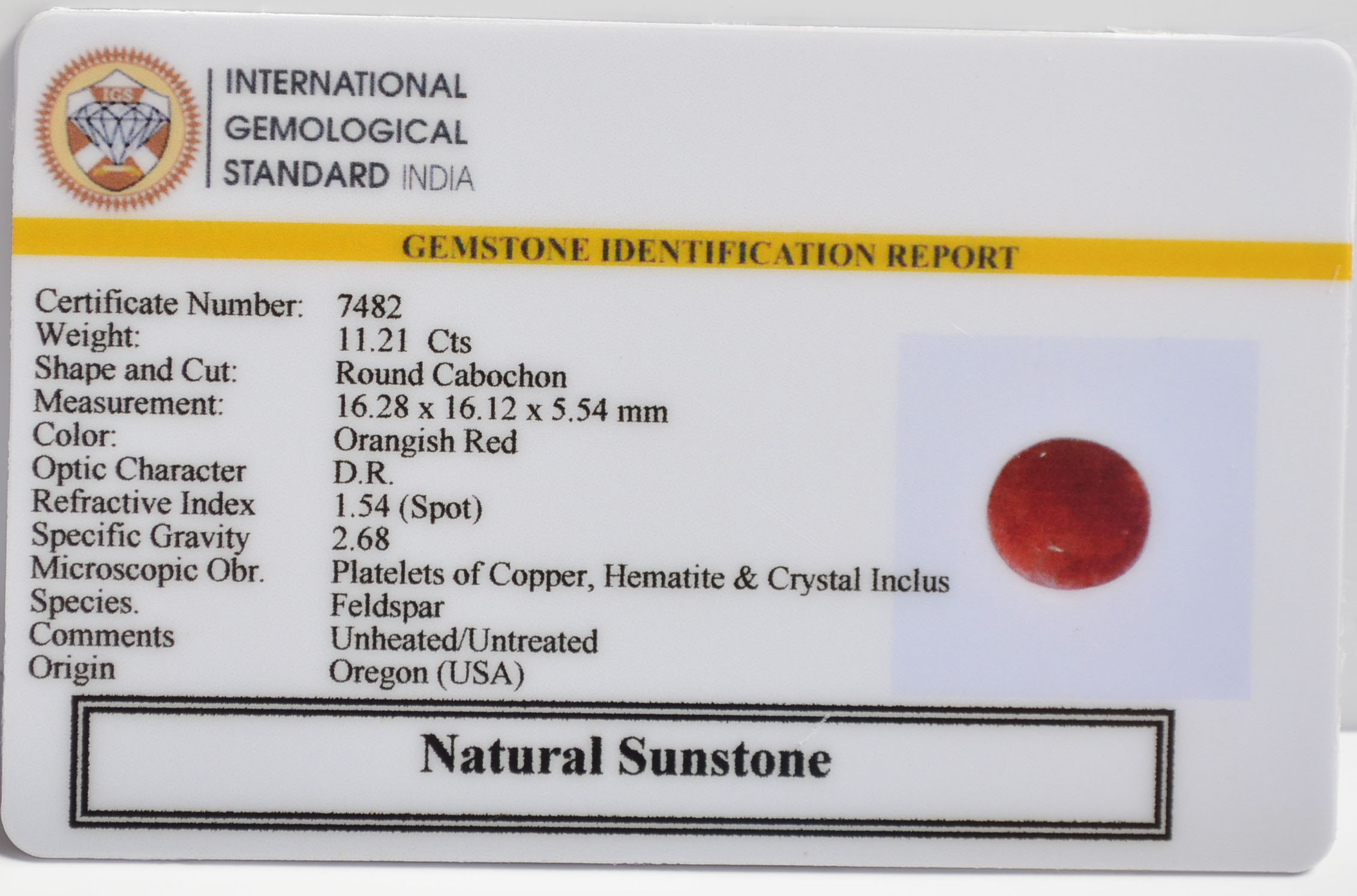 SUNSTONE 11.21 Ct. 3 SUN360 2 SUNSTONE 11.21 Ct.