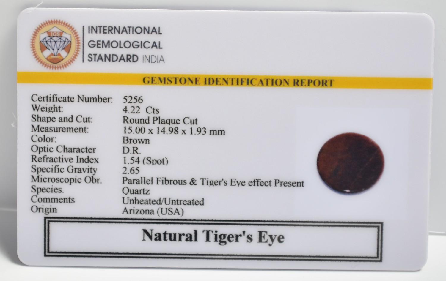 TGR200 2 1 TIGER'S EYE 4.22 Ct.