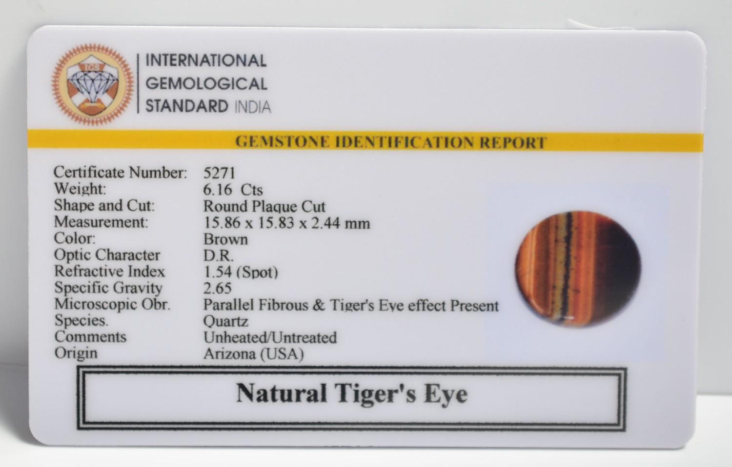 TGR213 2 1 TIGER'S EYE 6.16 Ct.