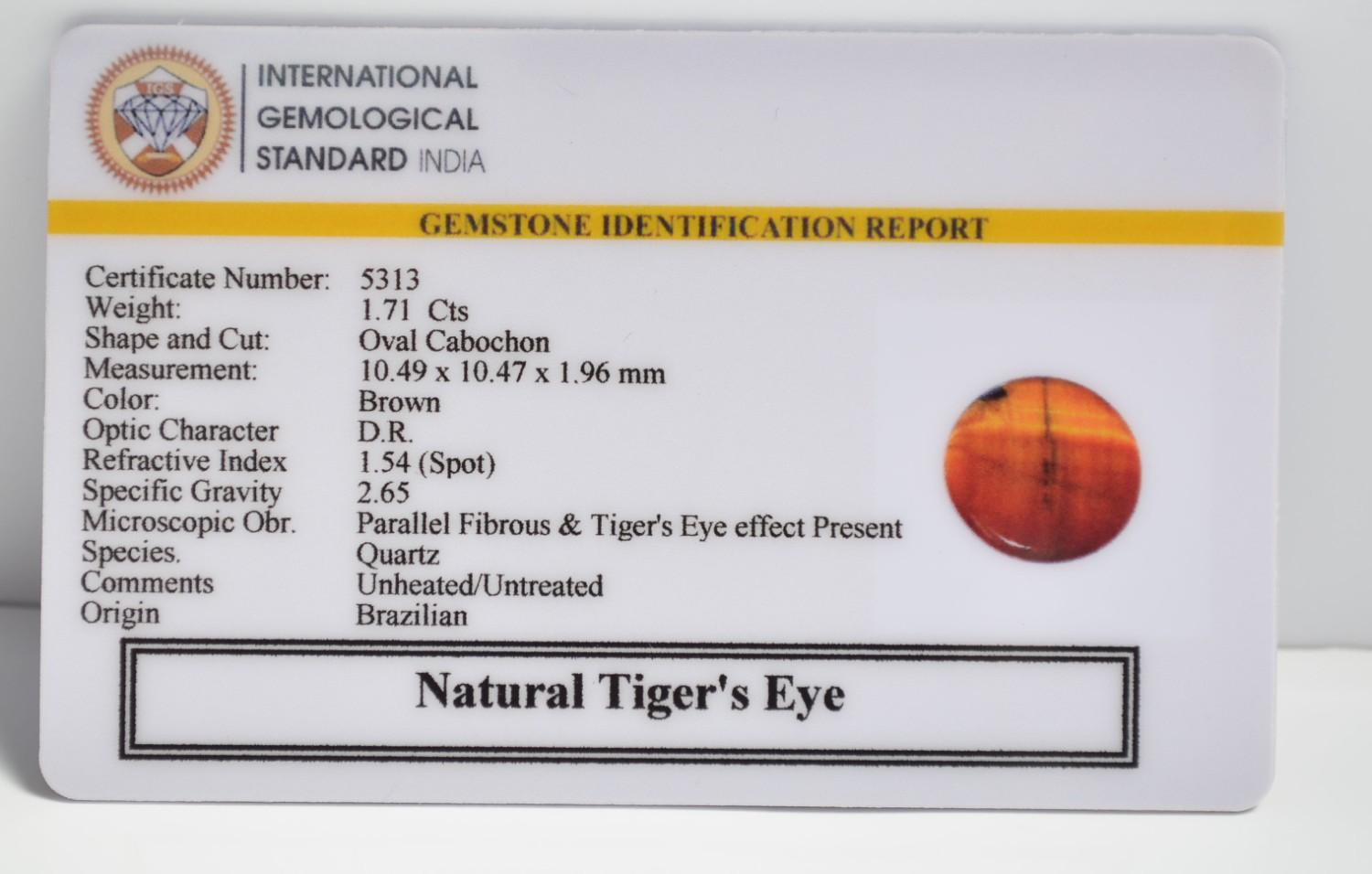 TGR217 2 1 TIGER'S EYE 1.71 Ct.