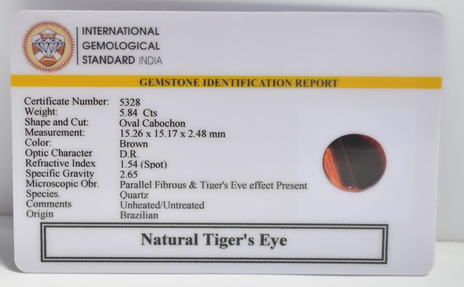 TGR232 2 1 TIGER'S EYE 5.84 Ct.