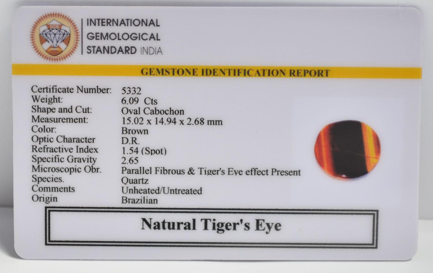 TGR236 2 1 TIGER'S EYE 6.09 Ct.