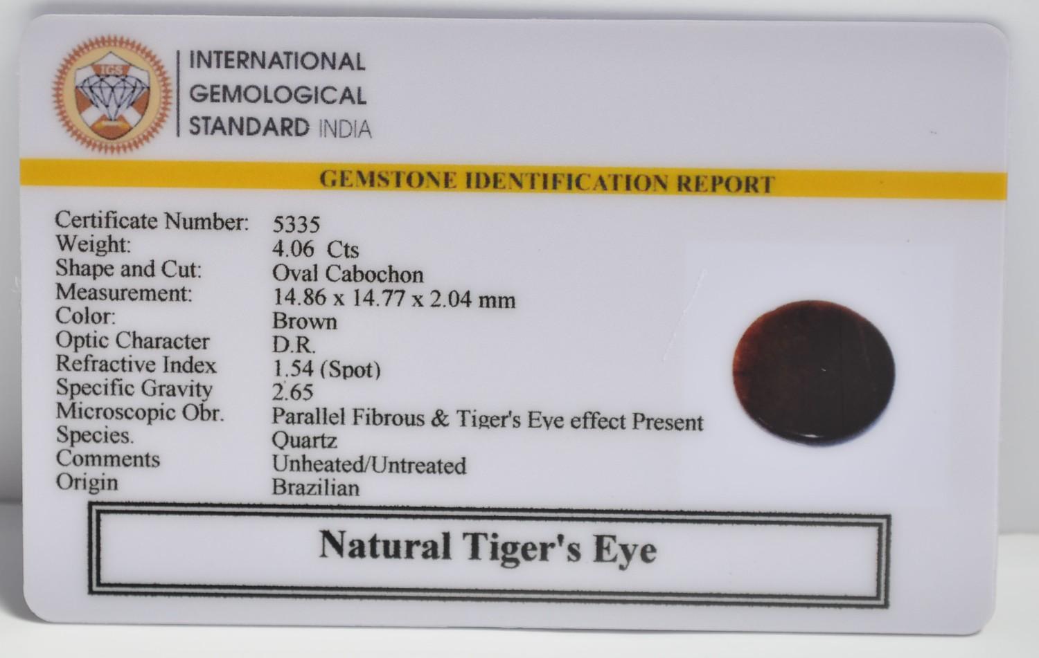 TGR239 2 1 TIGER'S EYE 4.06 Ct.