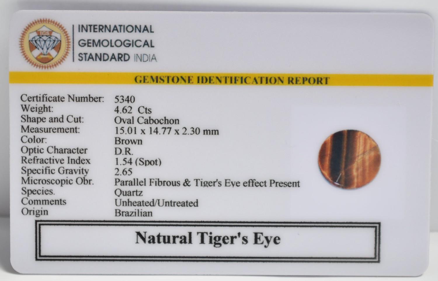 TGR243 2 1 TIGER'S EYE 4.62 Ct.