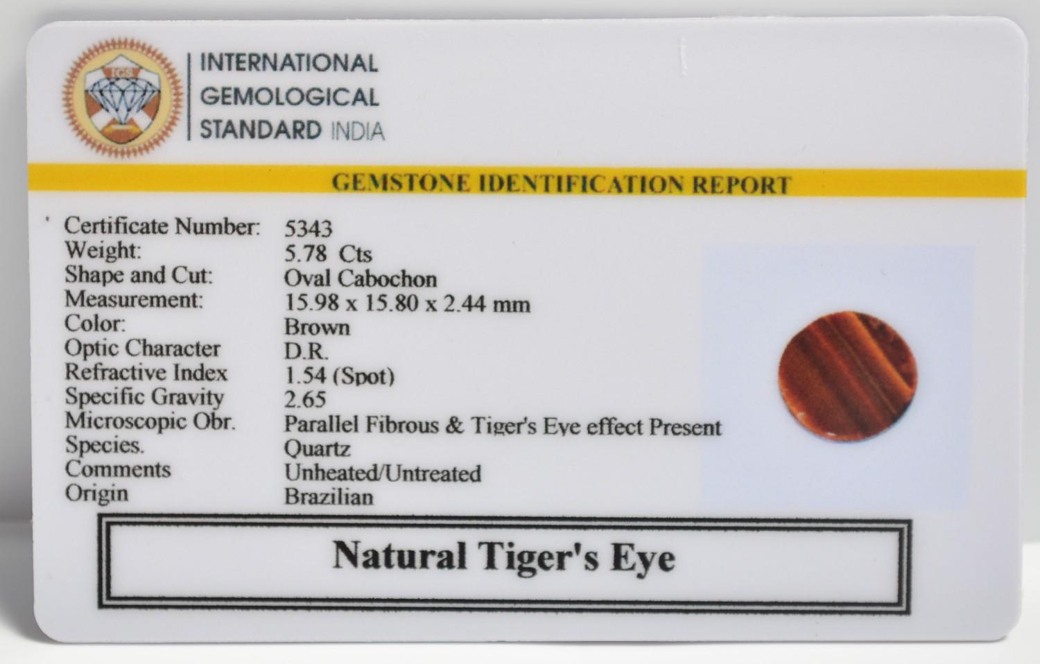 TGR246 2 1 TIGER'S EYE 5.78 Ct.