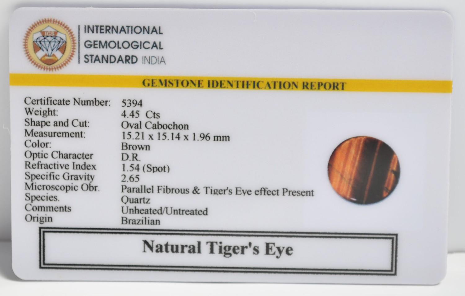 TGR288 2 1 TIGER'S EYE 4.45 Ct.