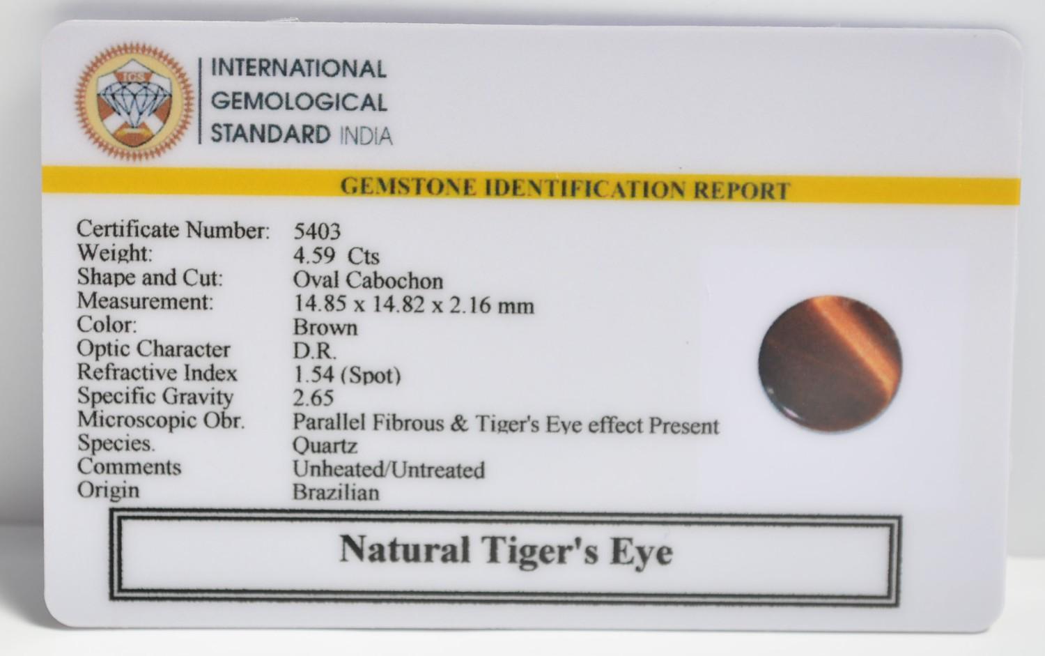 TGR294 2 1 TIGER'S EYE 4.59 Ct.