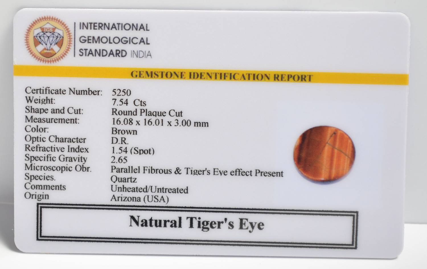 TGRG137 2 1 TIGER'S EYE 7.54 Ct.