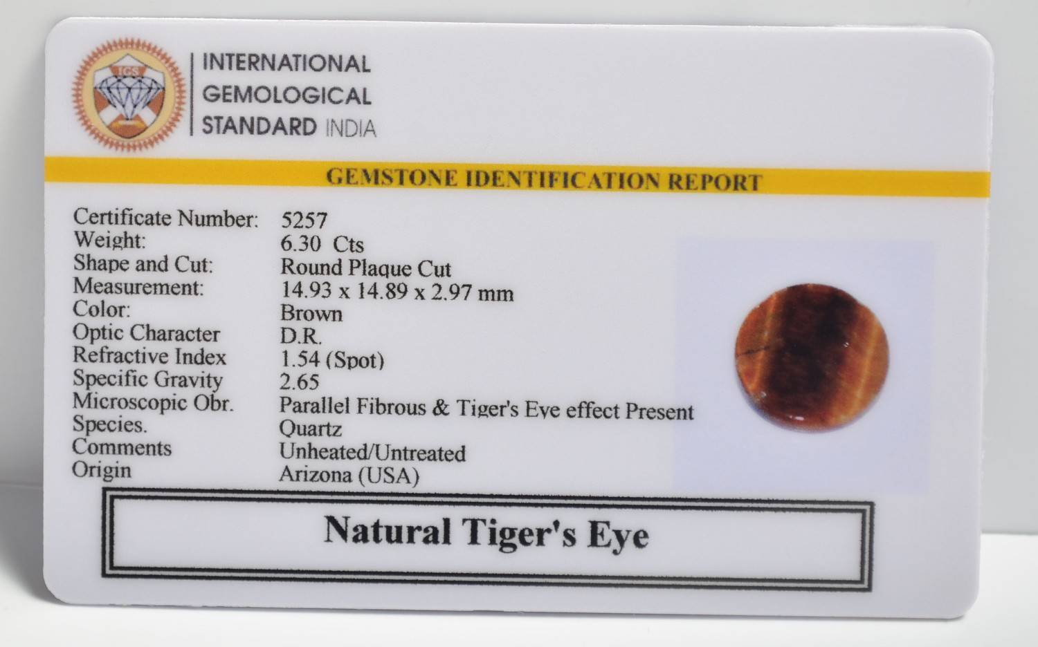 TGRG138 2 1 TIGER'S EYE 6.3 Ct.