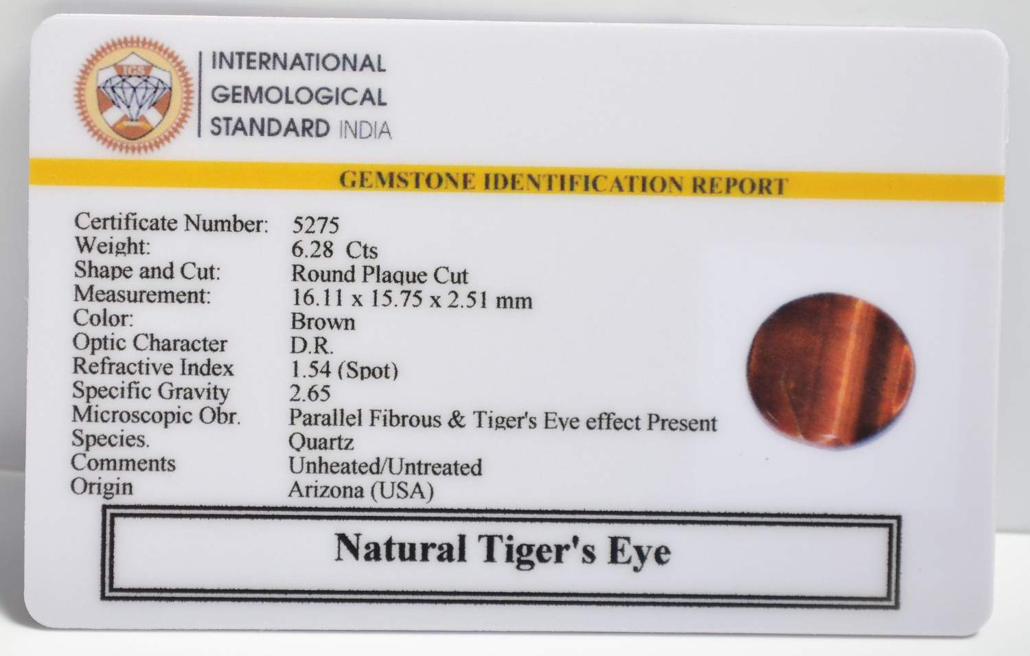 TGRG140 2 1 TIGER'S EYE 6.28 Ct.