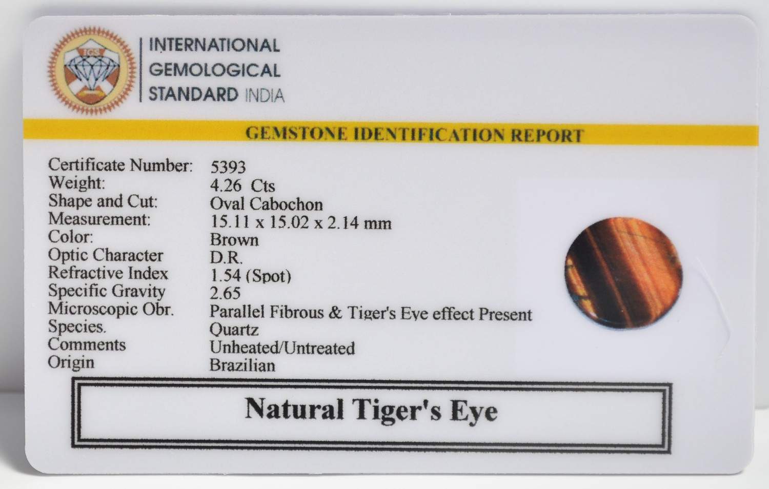 TGRG150 2 1 TIGER'S EYE 4.26 Ct.