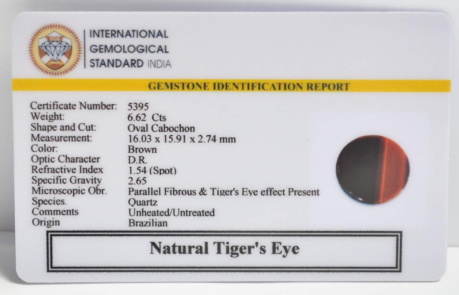 TGRG151 2 1 TIGER'S EYE 6.62 Ct.