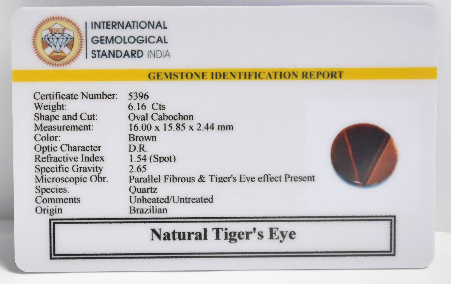 TGRG152 2 1 TIGER'S EYE 6.16 Ct.