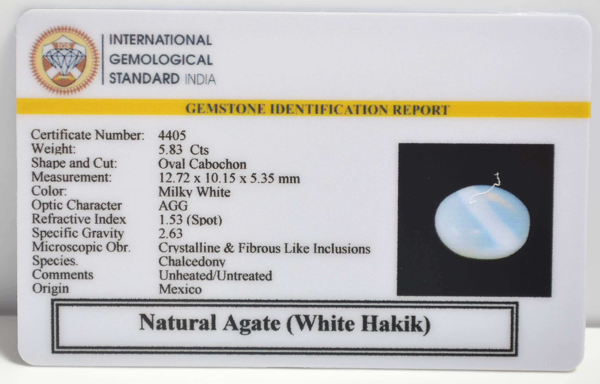 WHITE HAKIK 5.83 Ct. 3 WHK12 2 1 WHITE HAKIK 5.83 Ct.