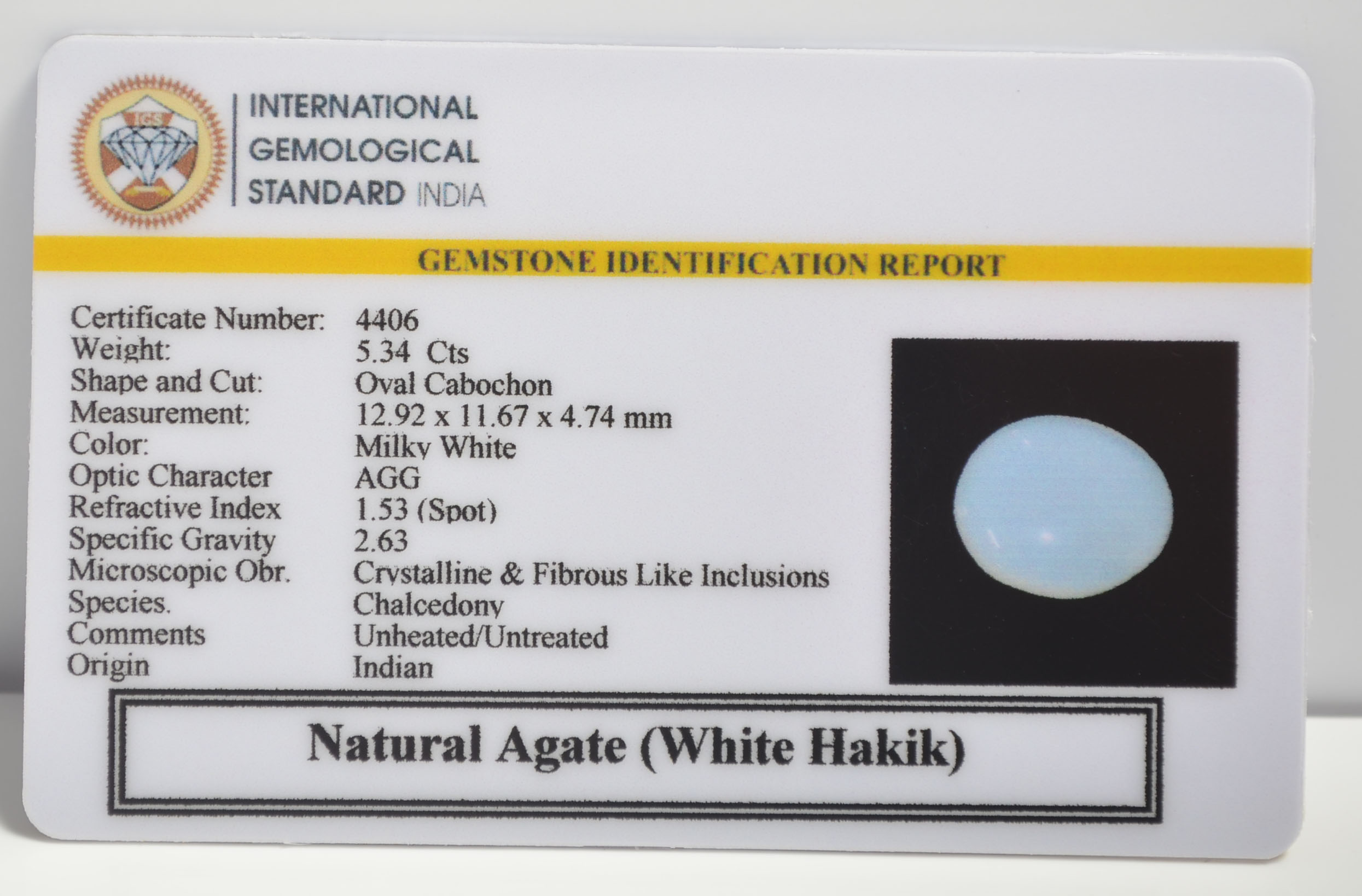 WHITE HAKIK 5.34 Ct. 3 WHK13 2 1 WHITE HAKIK 5.34 Ct.