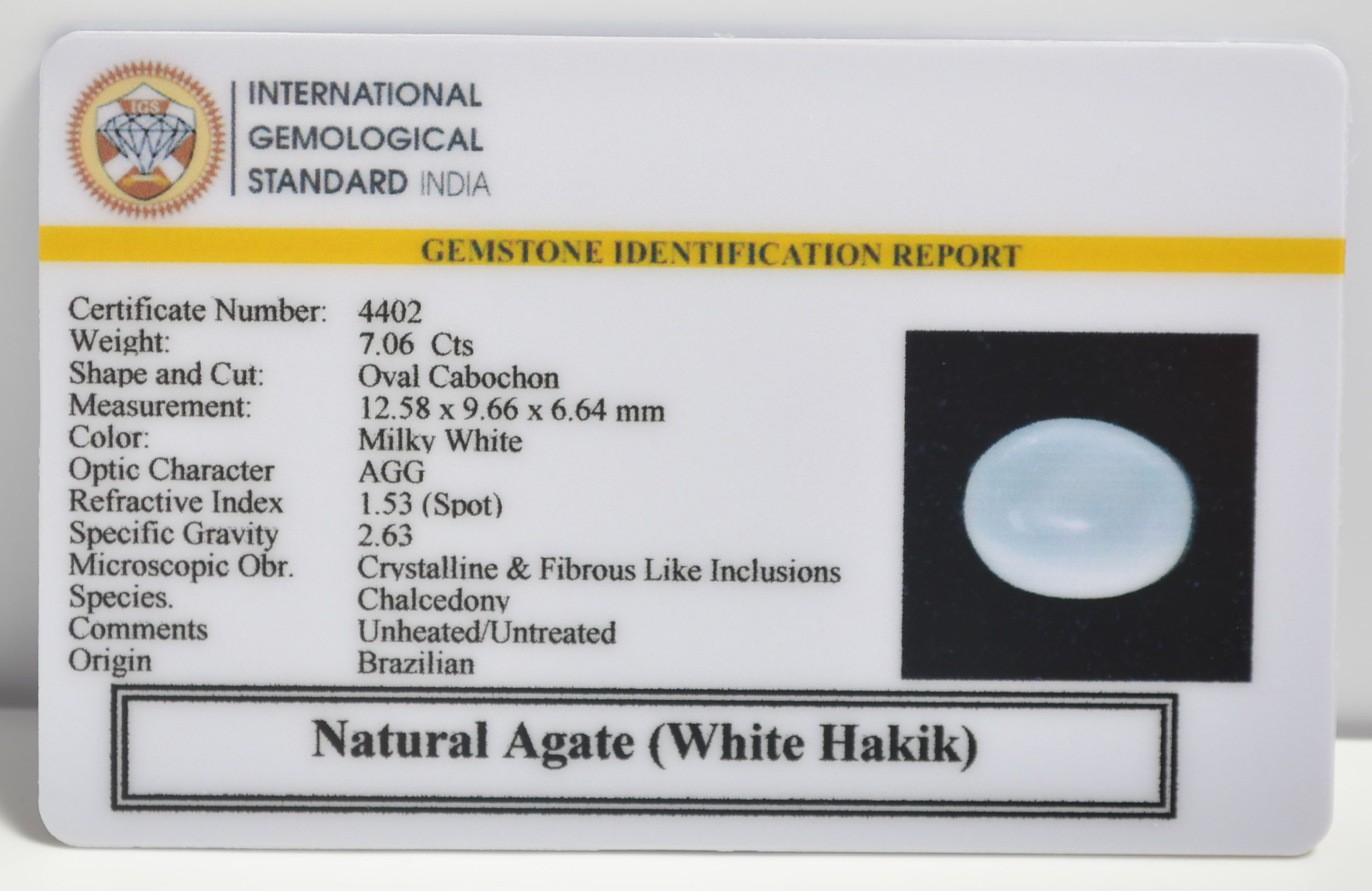 WHITE HAKIK 7.06 Ct. 3 WHK9 2 1 WHITE HAKIK 7.06 Ct.