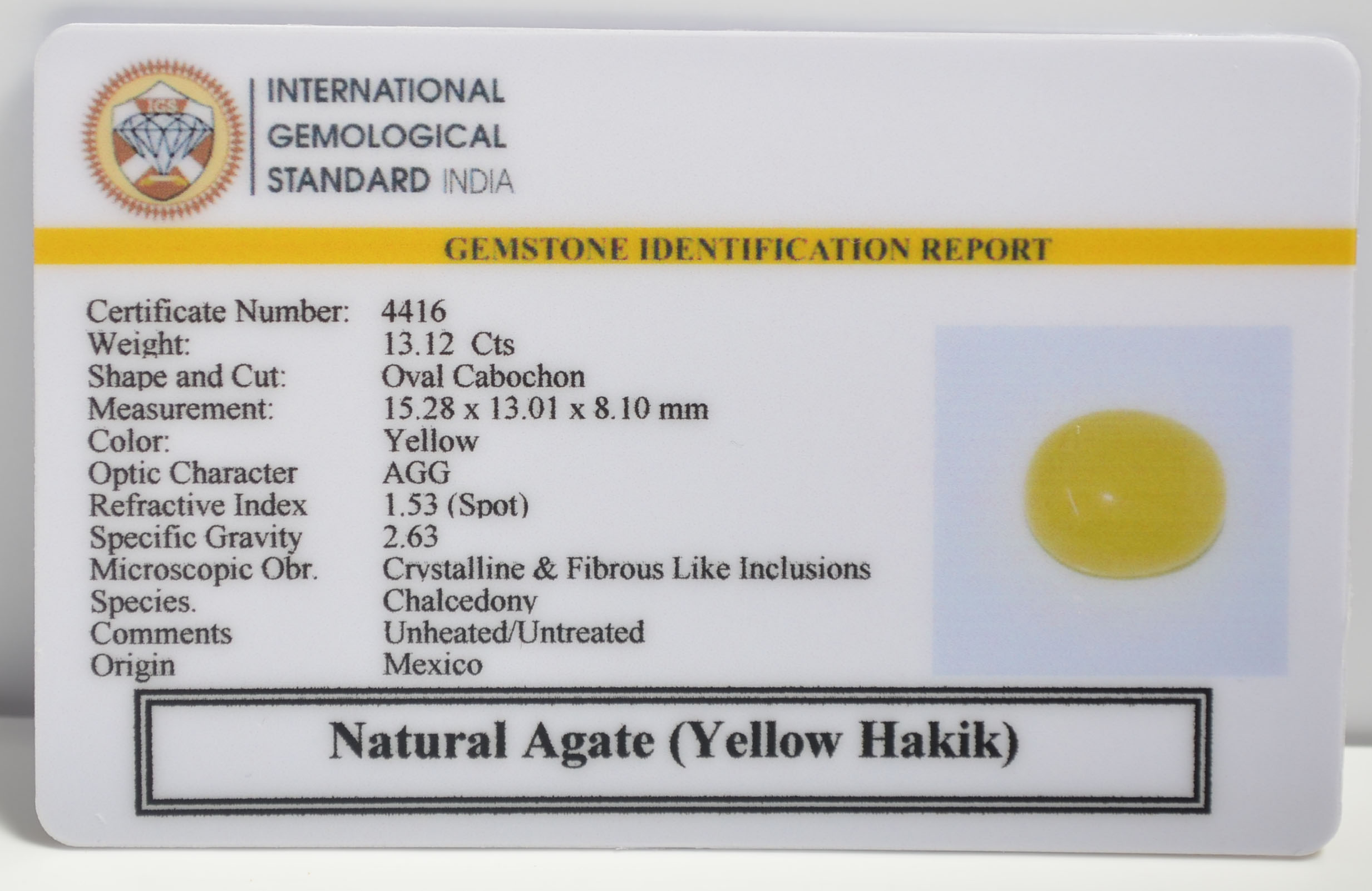 YELLOW HAKIK 13.12 Ct. 3 YHK10 2 1 YELLOW HAKIK 13.12 Ct.