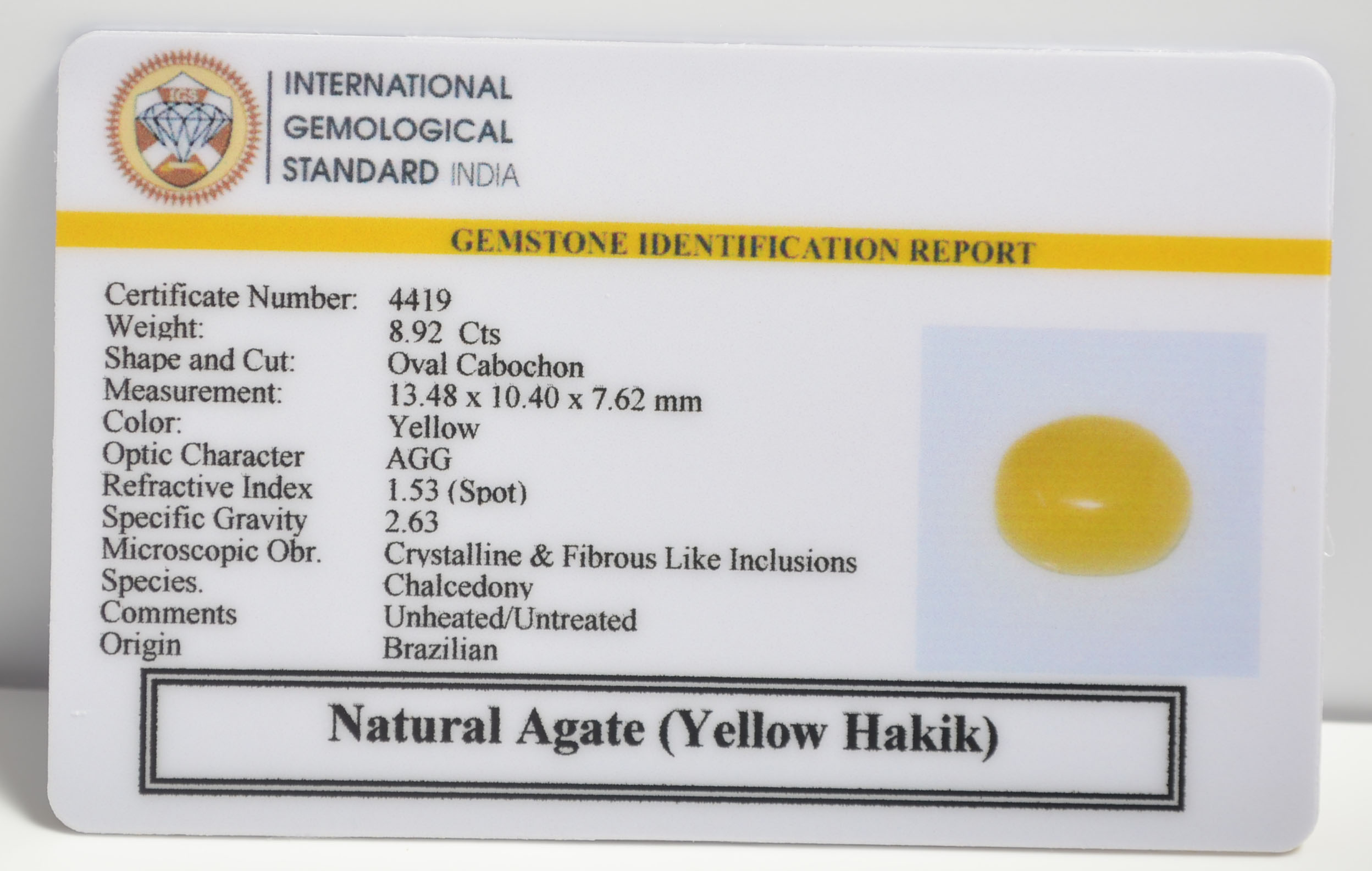 YHK13 2 1 YELLOW HAKIK 8.92 Ct.
