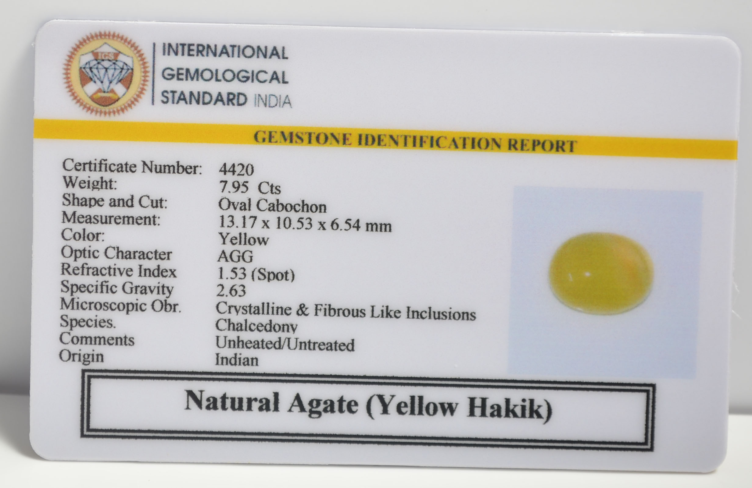 YELLOW HAKIK 7.95 Ct. 3 YHK14 2 1 YELLOW HAKIK 7.95 Ct.