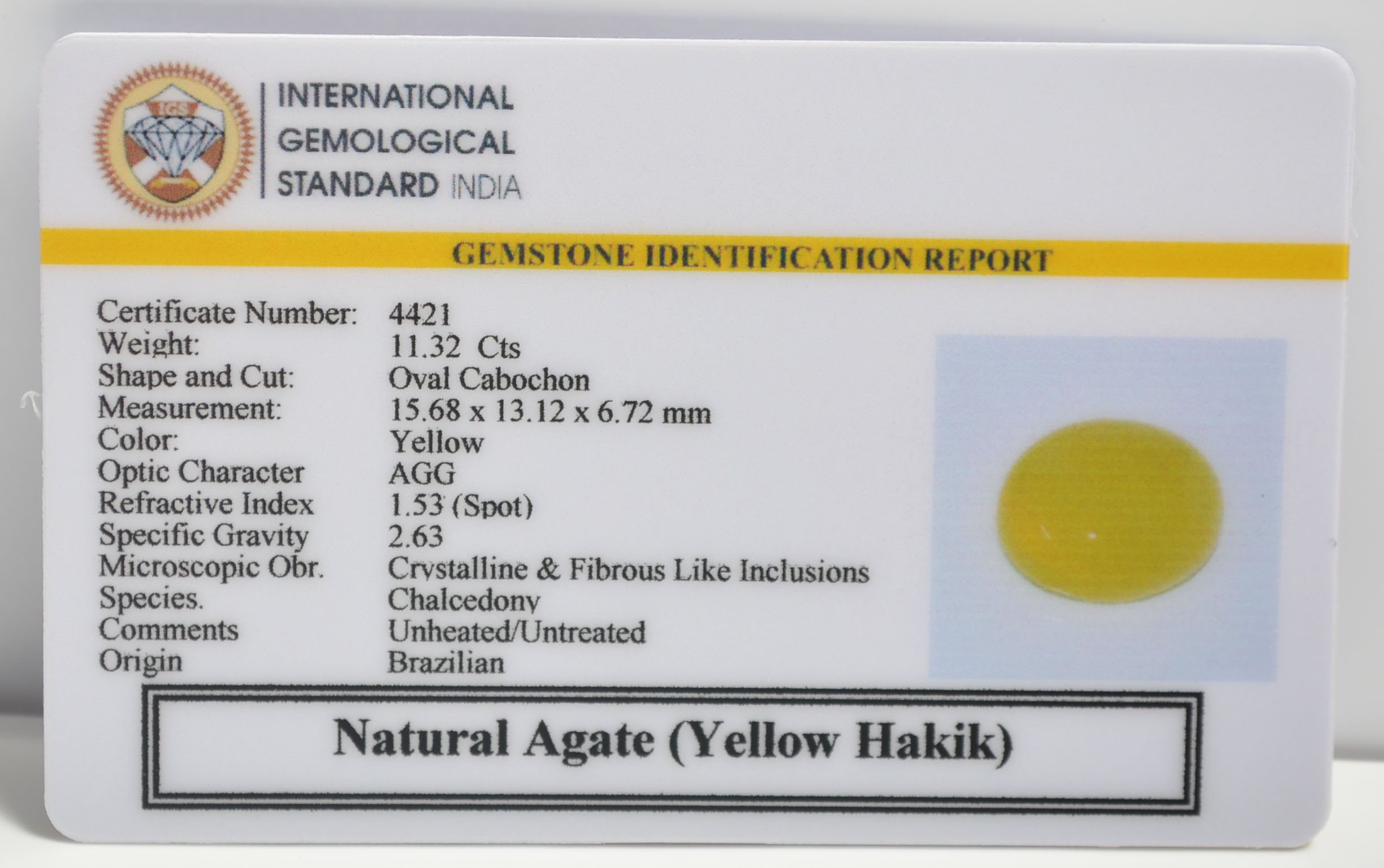 YHK15 2 1 YELLOW HAKIK 11.32 Ct.