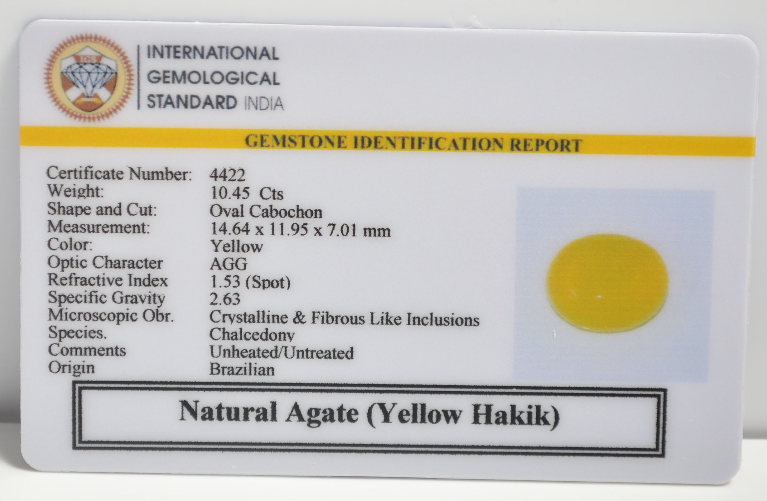 YHK16 2 1 YELLOW HAKIK 10.45 Ct.