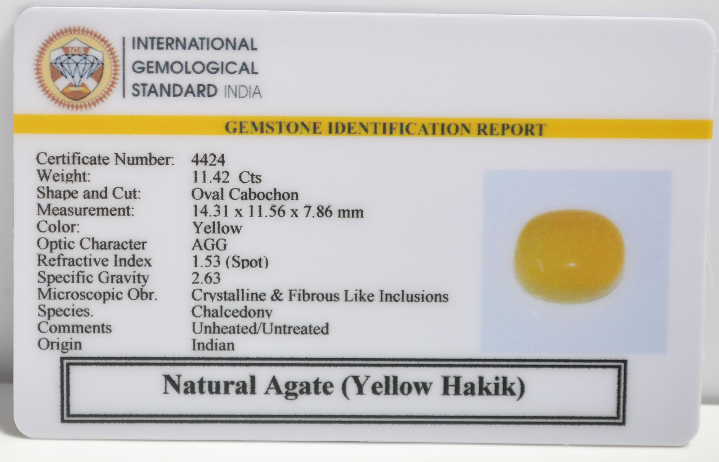 YHK18 2 1 YELLOW HAKIK 11.42 Ct.