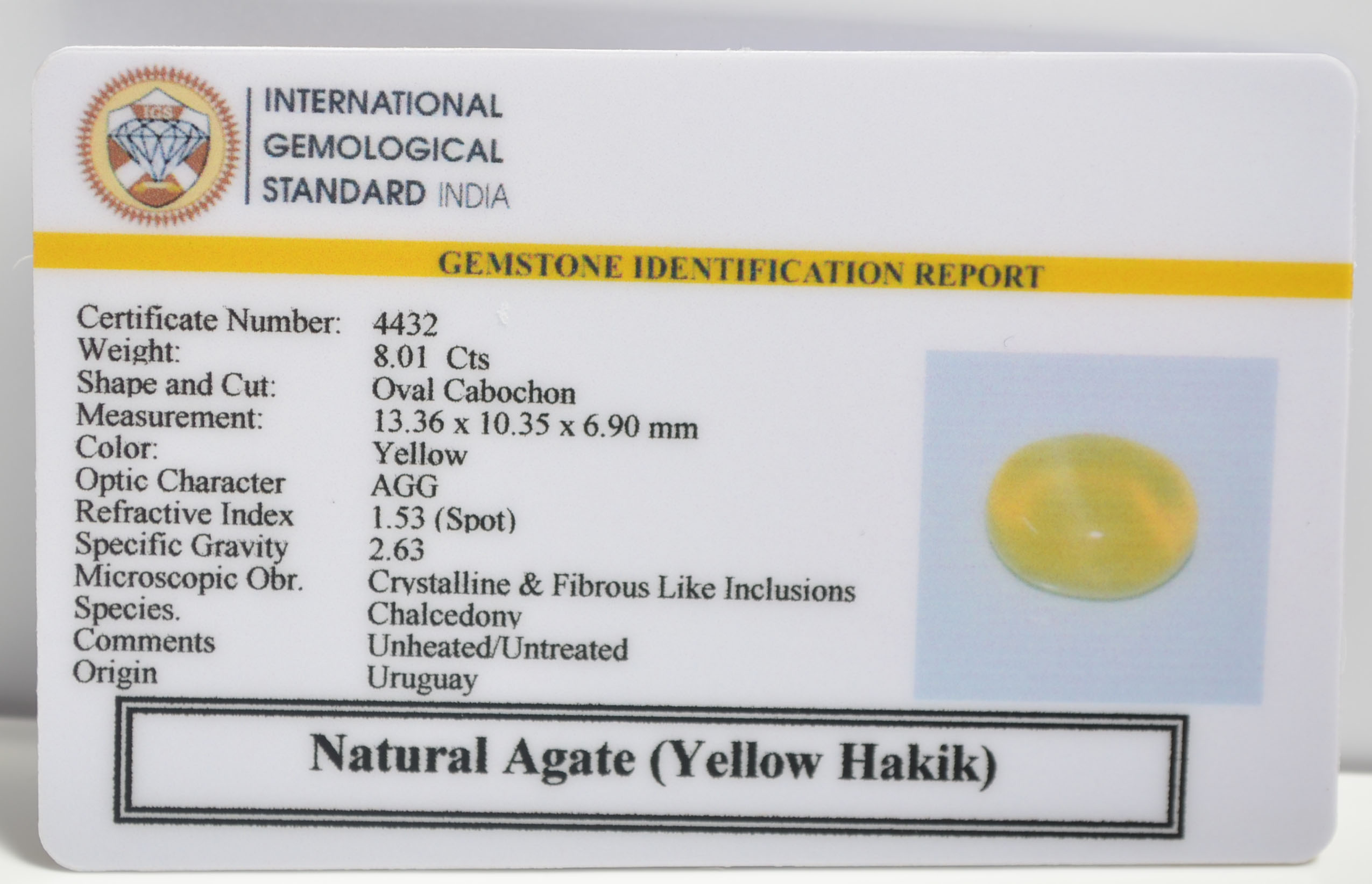 YELLOW HAKIK 8.01 Ct. 3 YHK26 2 1 YELLOW HAKIK 8.01 Ct.