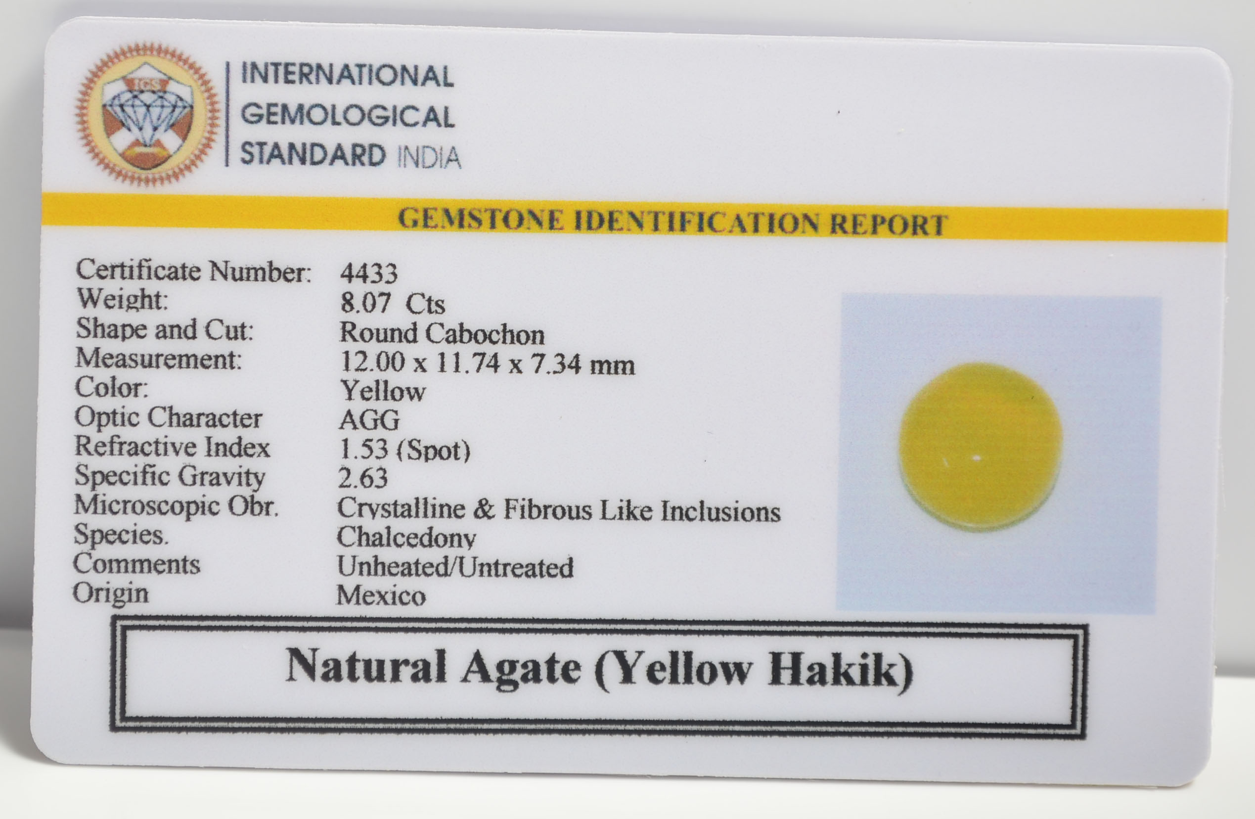 YHK27 2 1 YELLOW HAKIK 8.07 Ct.