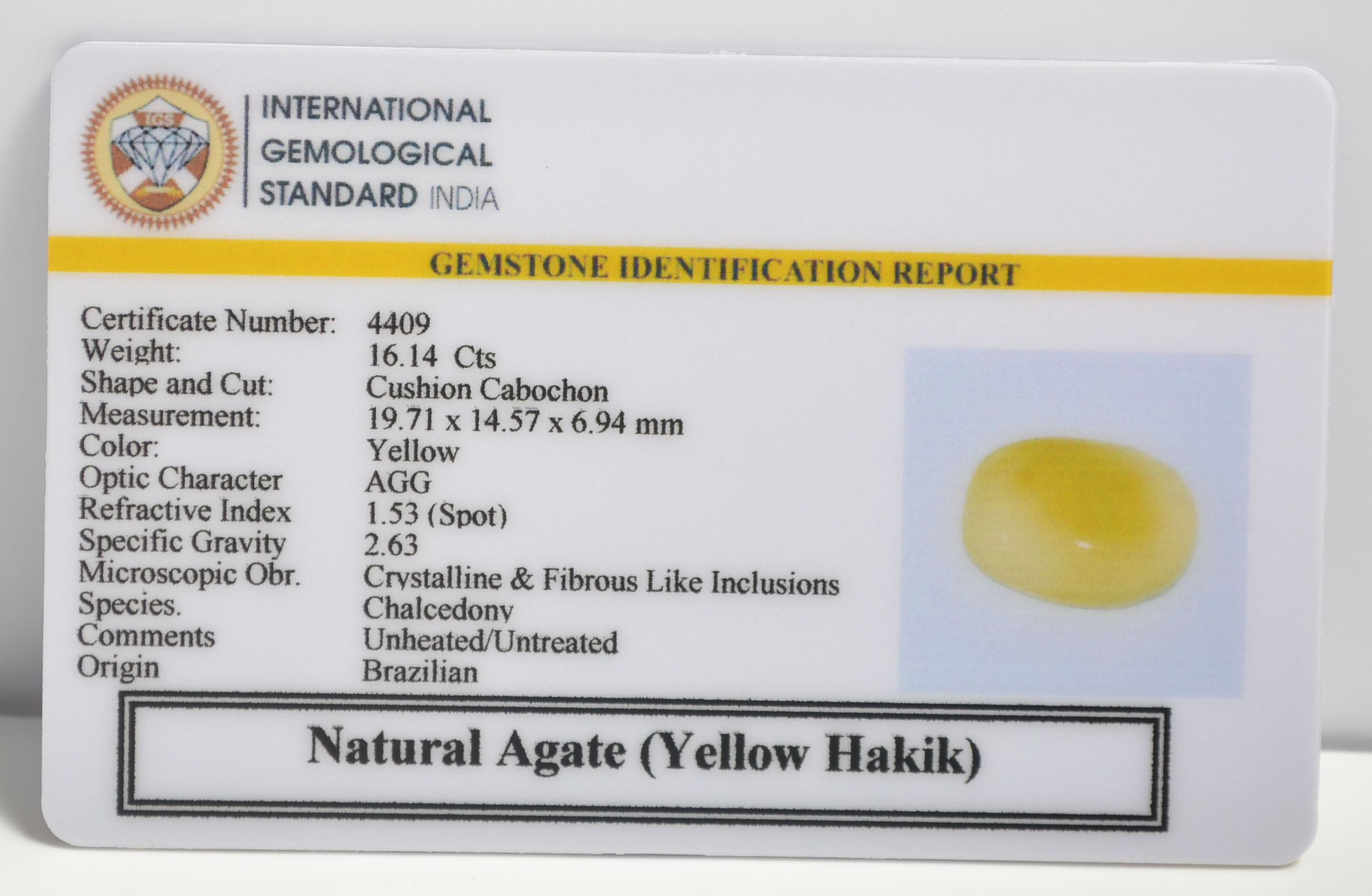 YHK3 2 1 YELLOW HAKIK 16.14 Ct.