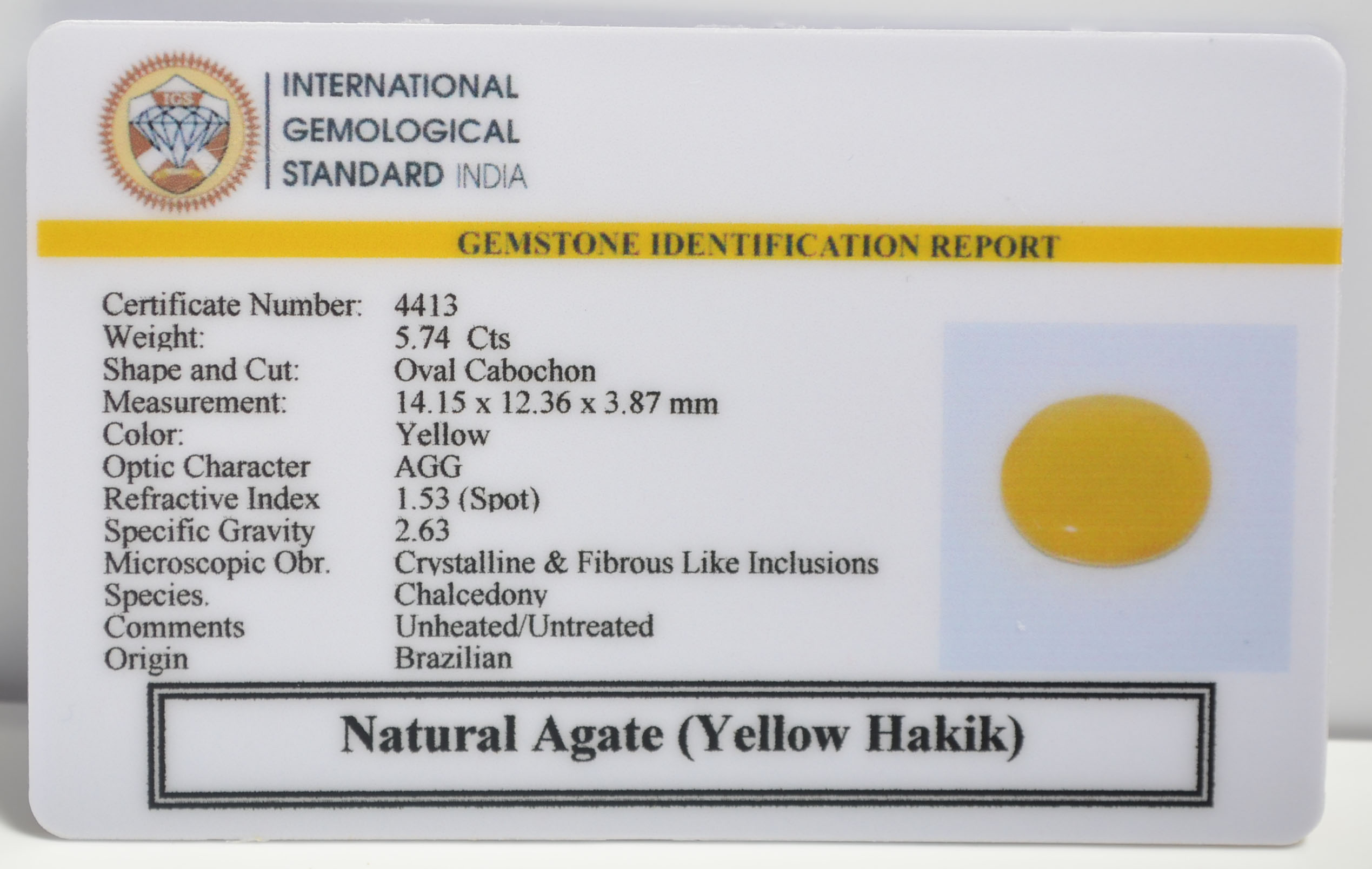 YELLOW HAKIK 5.74 Ct. 3 YHK7 2 1 YELLOW HAKIK 5.74 Ct.