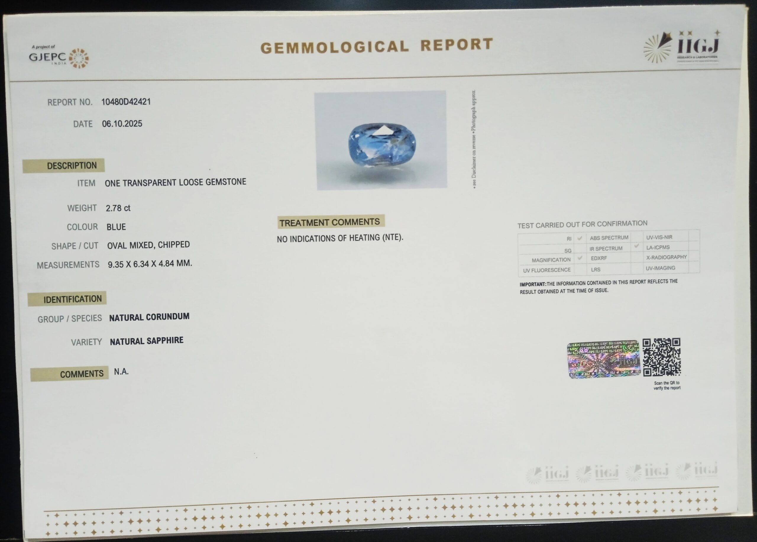 BSP15190 2 1 scaled BLUE SAPPHIRE 2.78 Ct.