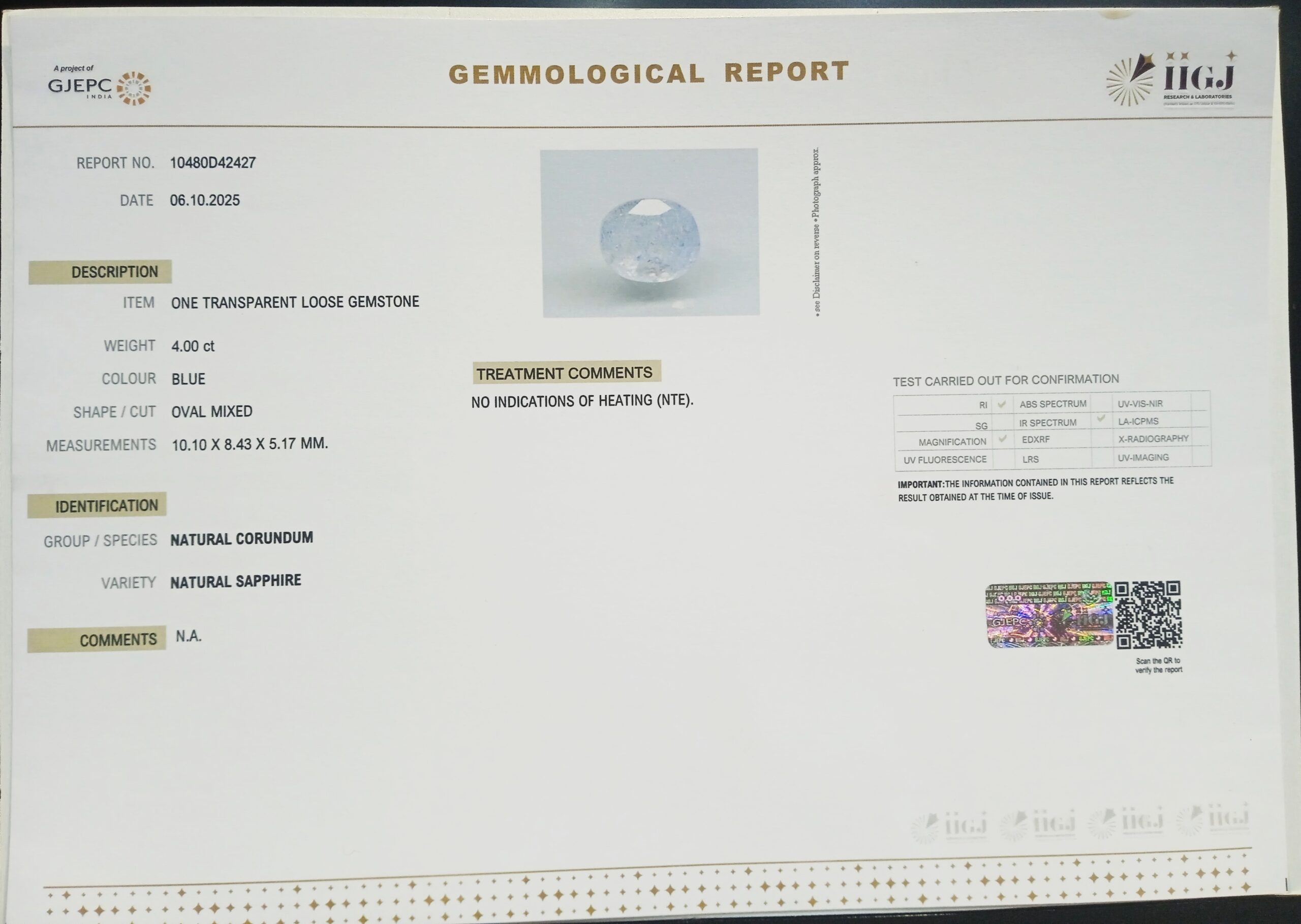 BLUE SAPPHIRE 4 Ct. 3 BSP15195 2 1 scaled BLUE SAPPHIRE 4 Ct.