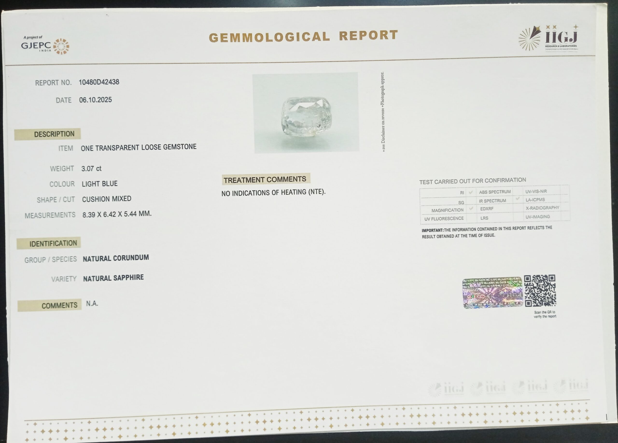 BSP15206 2 1 scaled BLUE SAPPHIRE 3.07 Ct.