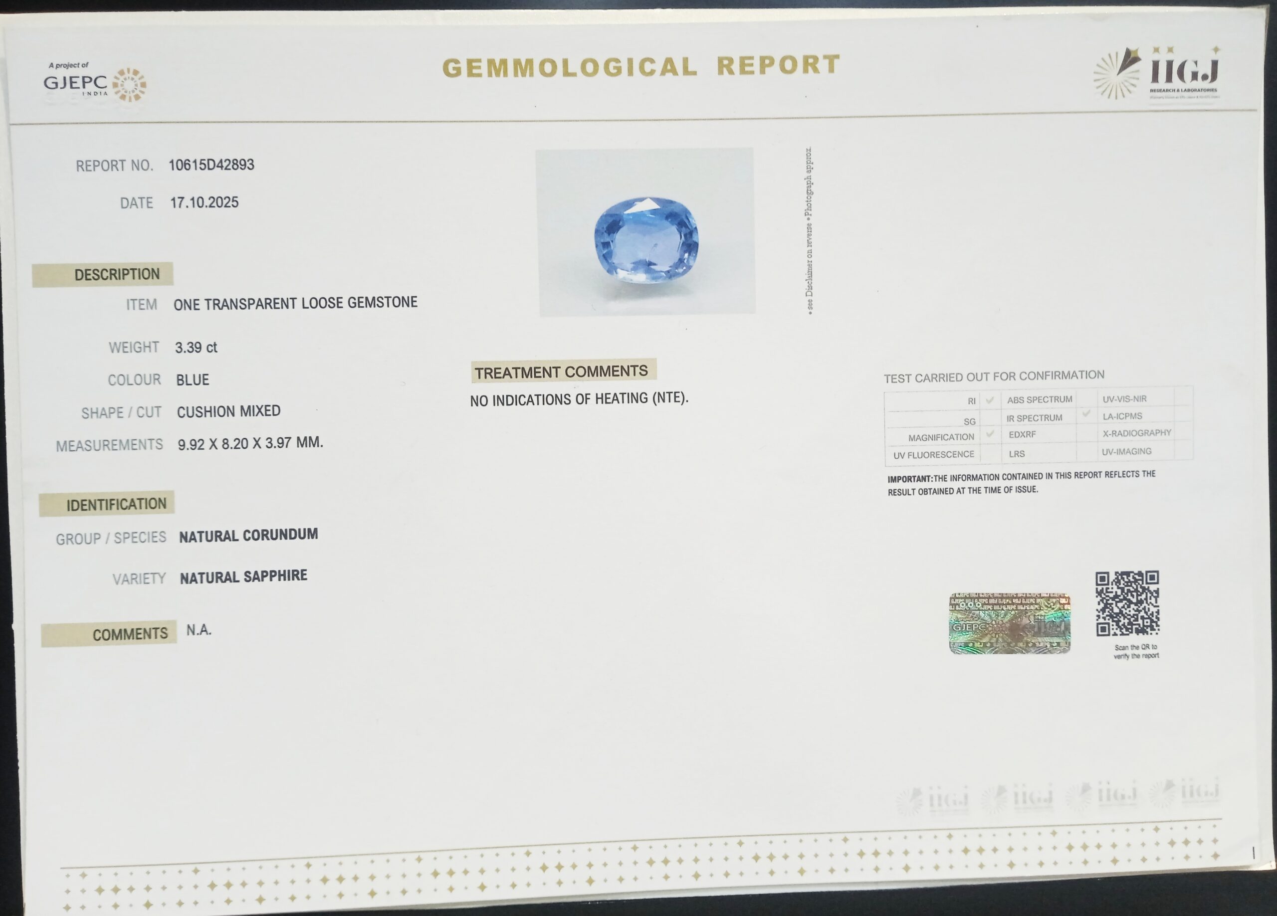 BSP15211 2 1 scaled BLUE SAPPHIRE 3.39 Ct.