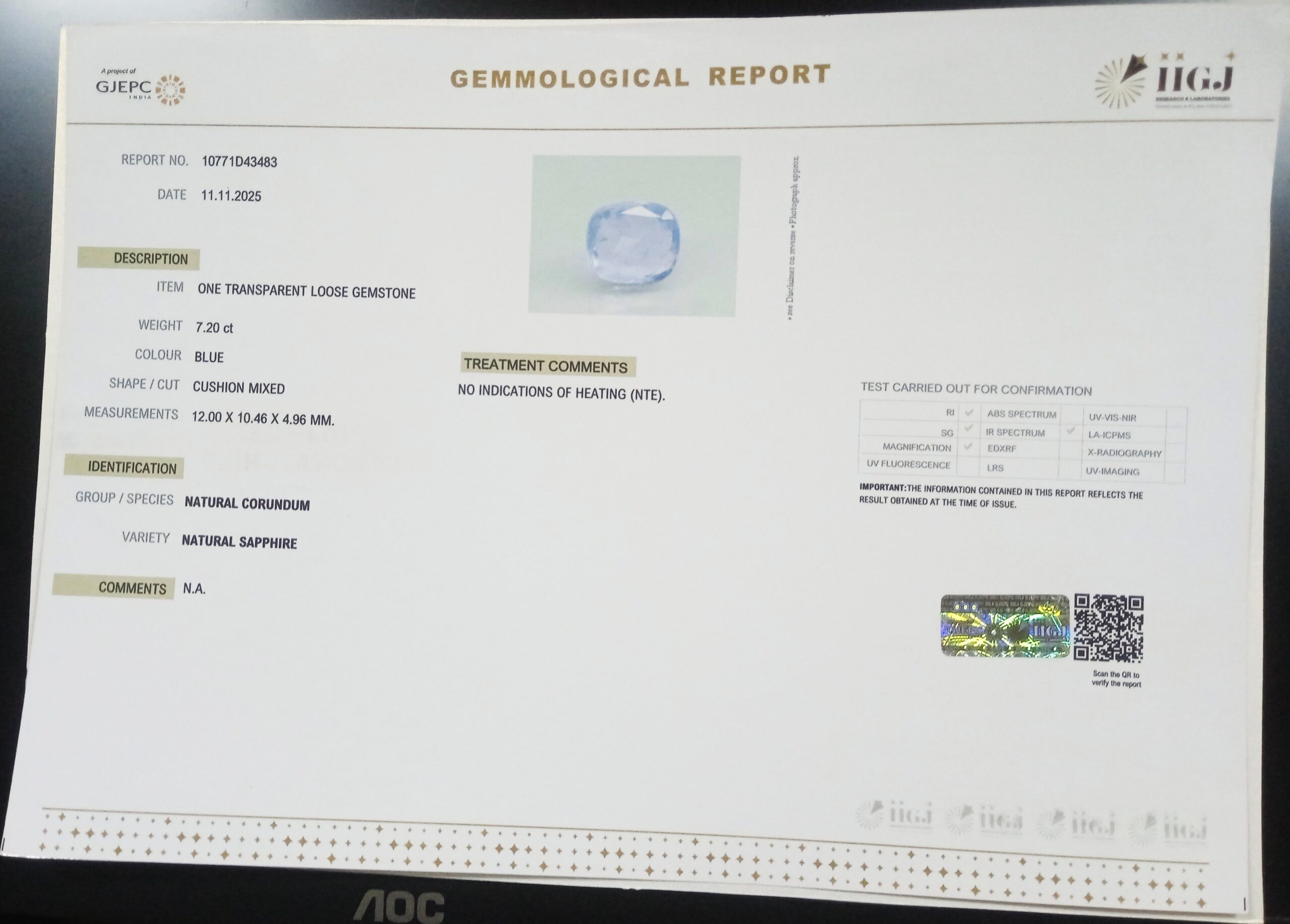 BLUE SAPPHIRE 7.2 Ct. 3 BSPG14749 2 scaled BLUE SAPPHIRE 7.2 Ct.