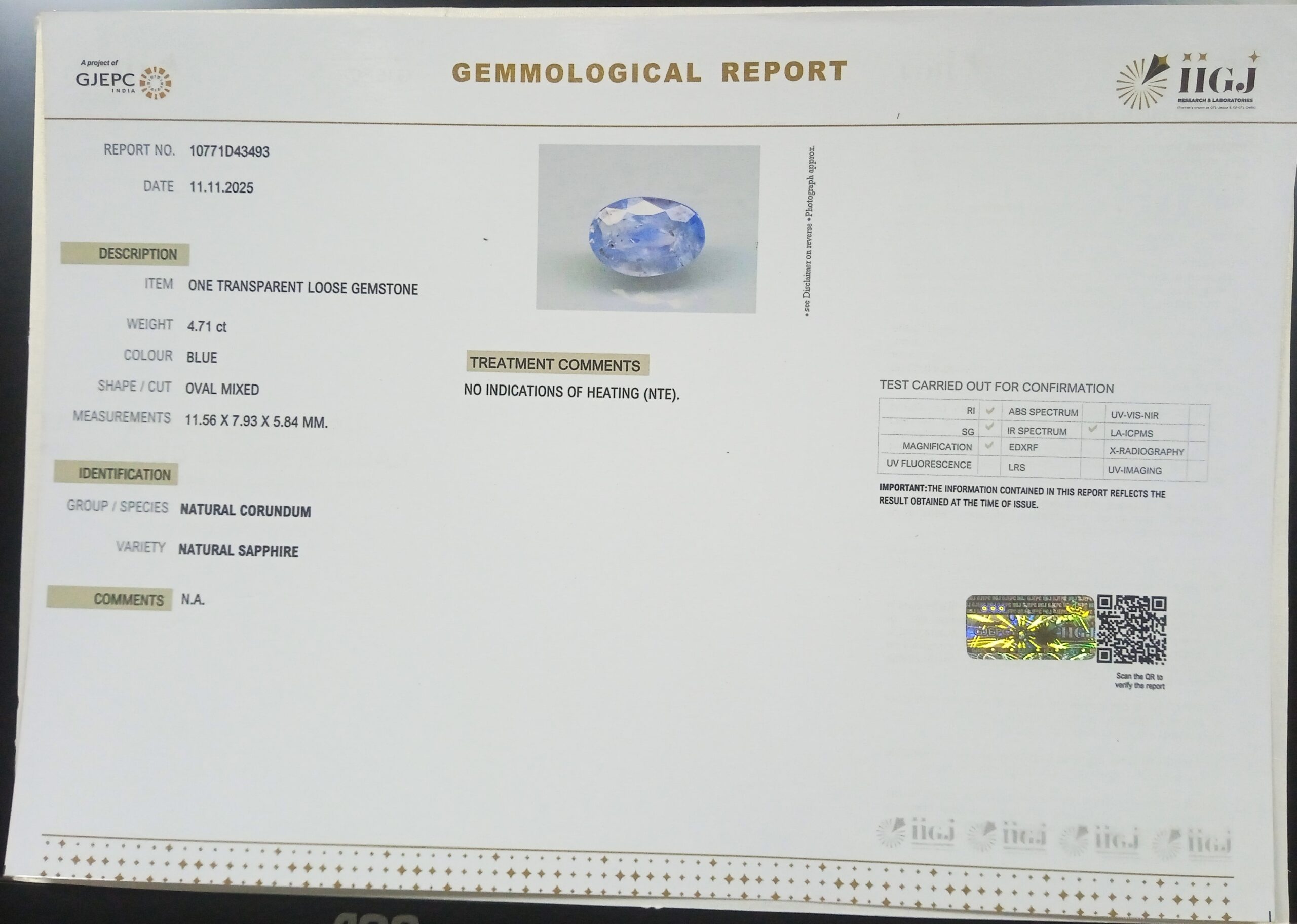 BLUE SAPPHIRE 4.71 Ct. 3 BSPG14757 2 1 scaled BLUE SAPPHIRE 4.71 Ct.