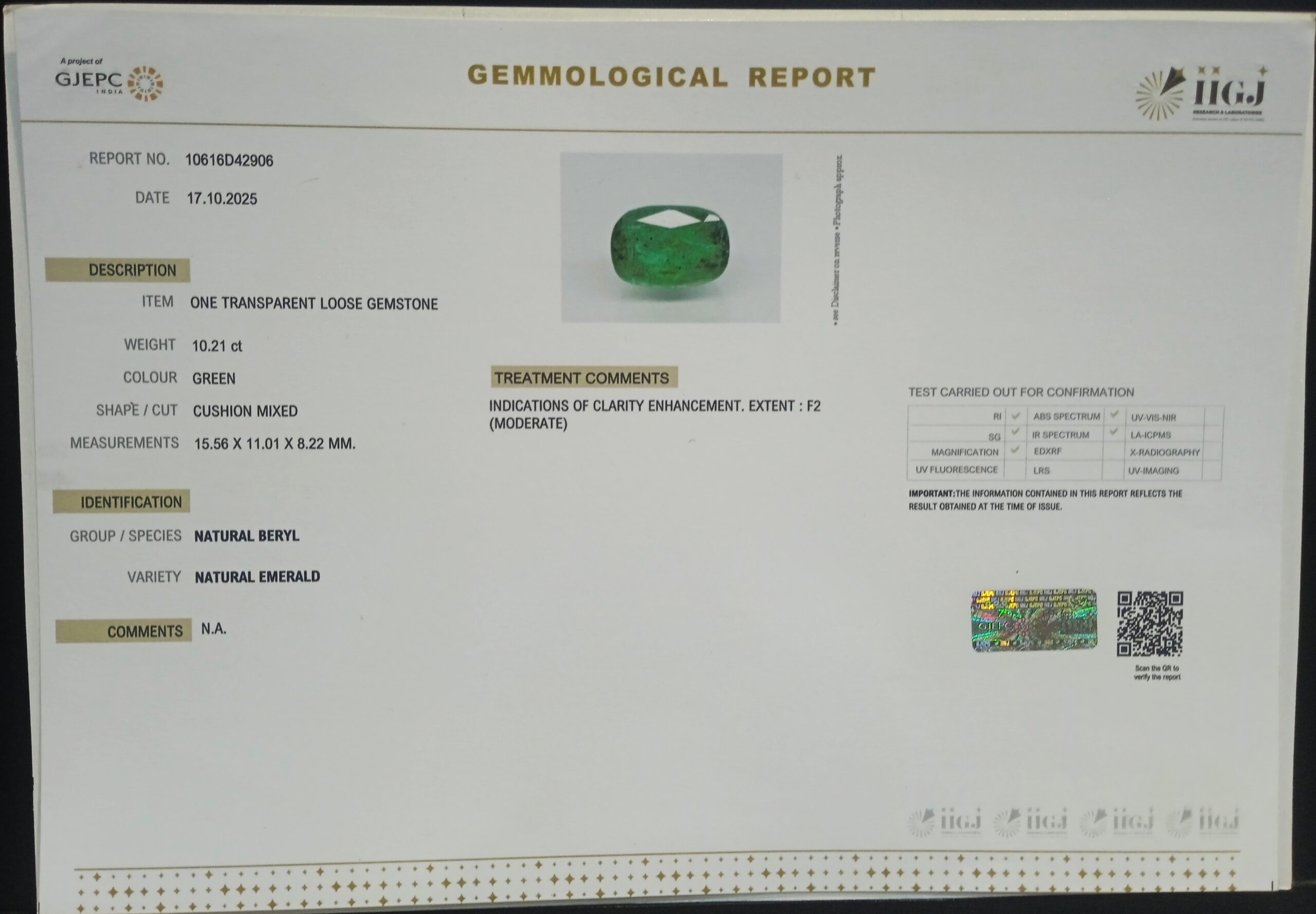 EMRD21944 2 1 scaled EMERALD 10.21 Ct.