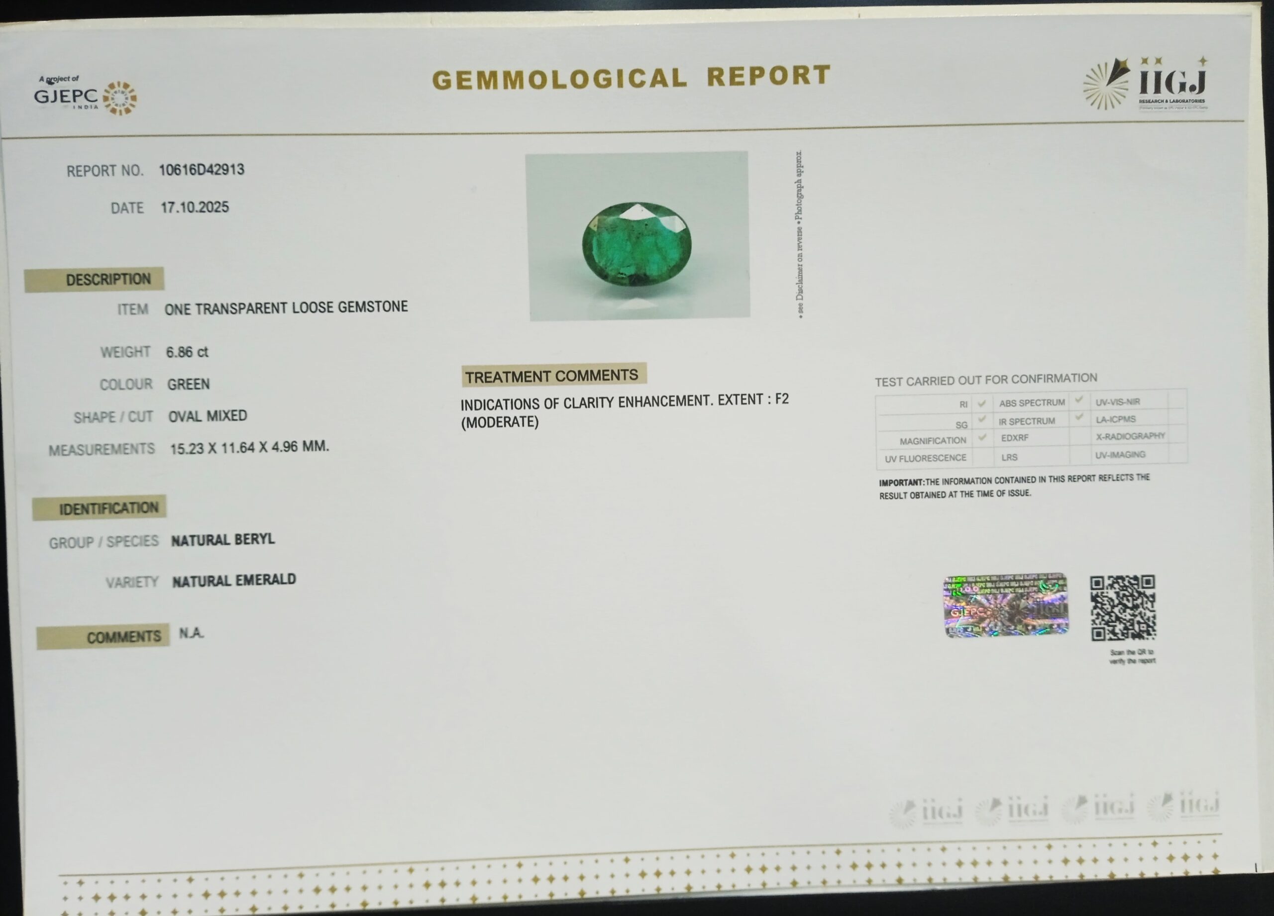 EMRD21950 2 1 scaled EMERALD 6.86 Ct.