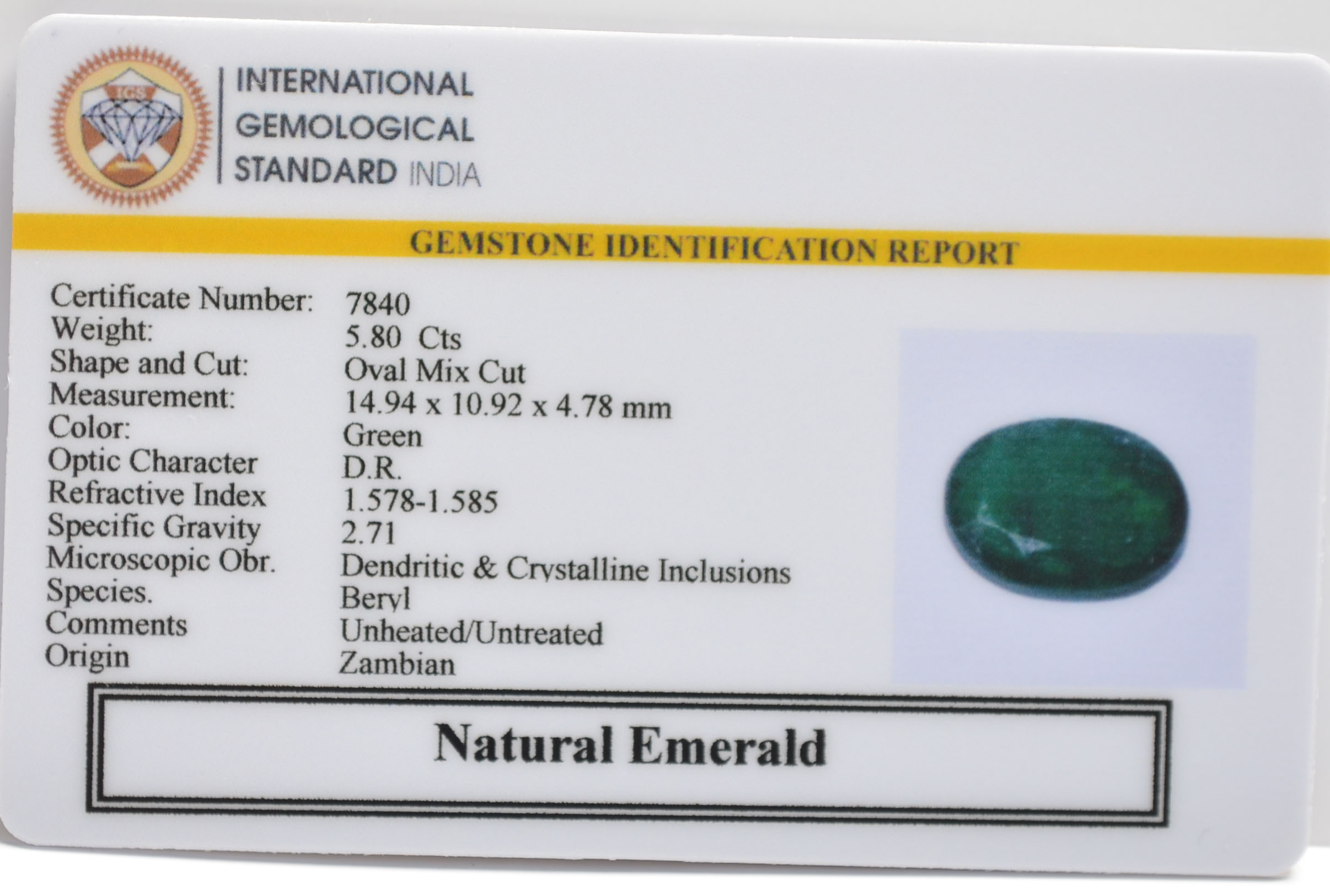 EMRG21365 2 EMERALD 5.8 Ct.