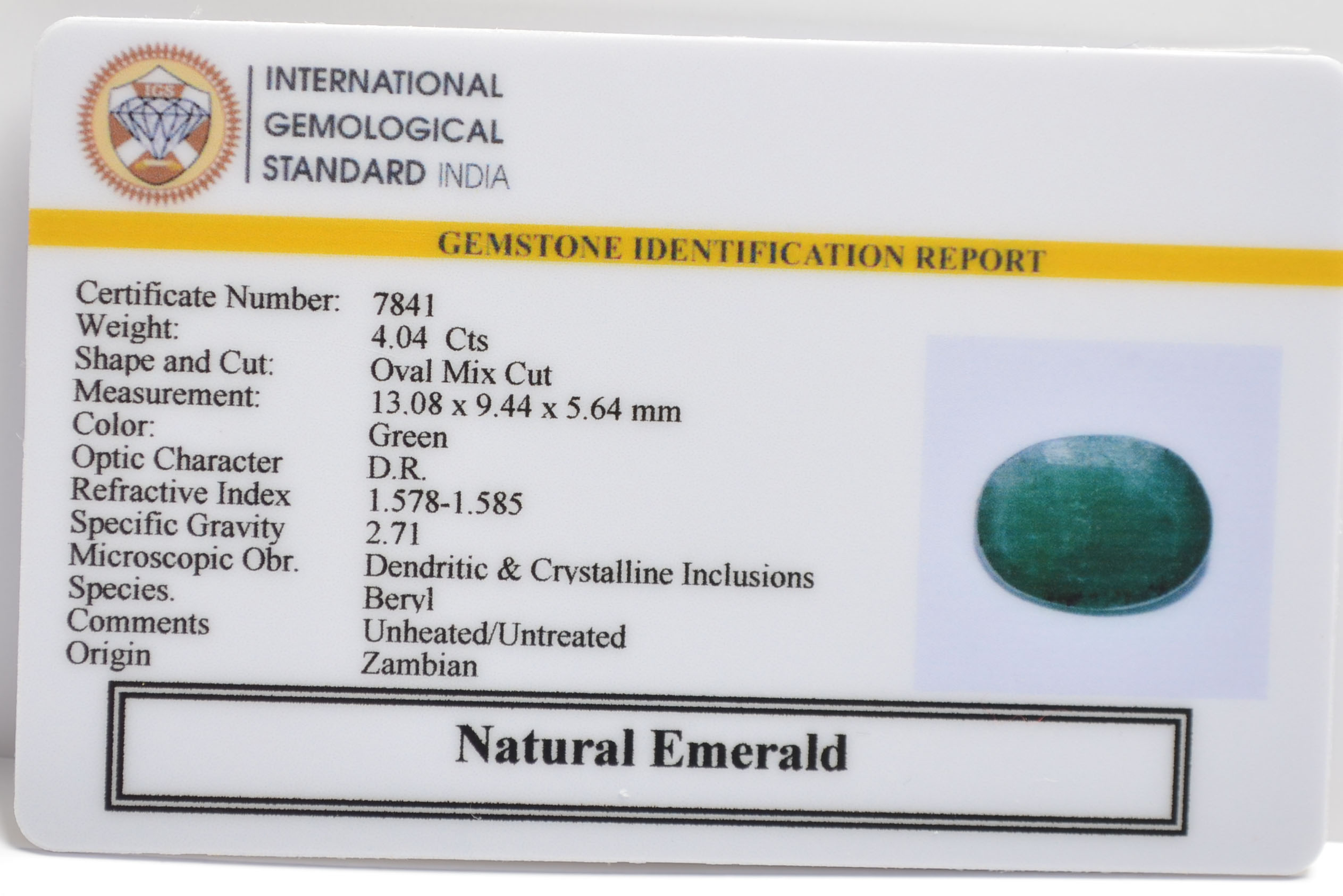 EMRG21366 2 EMERALD 4.04 Ct.
