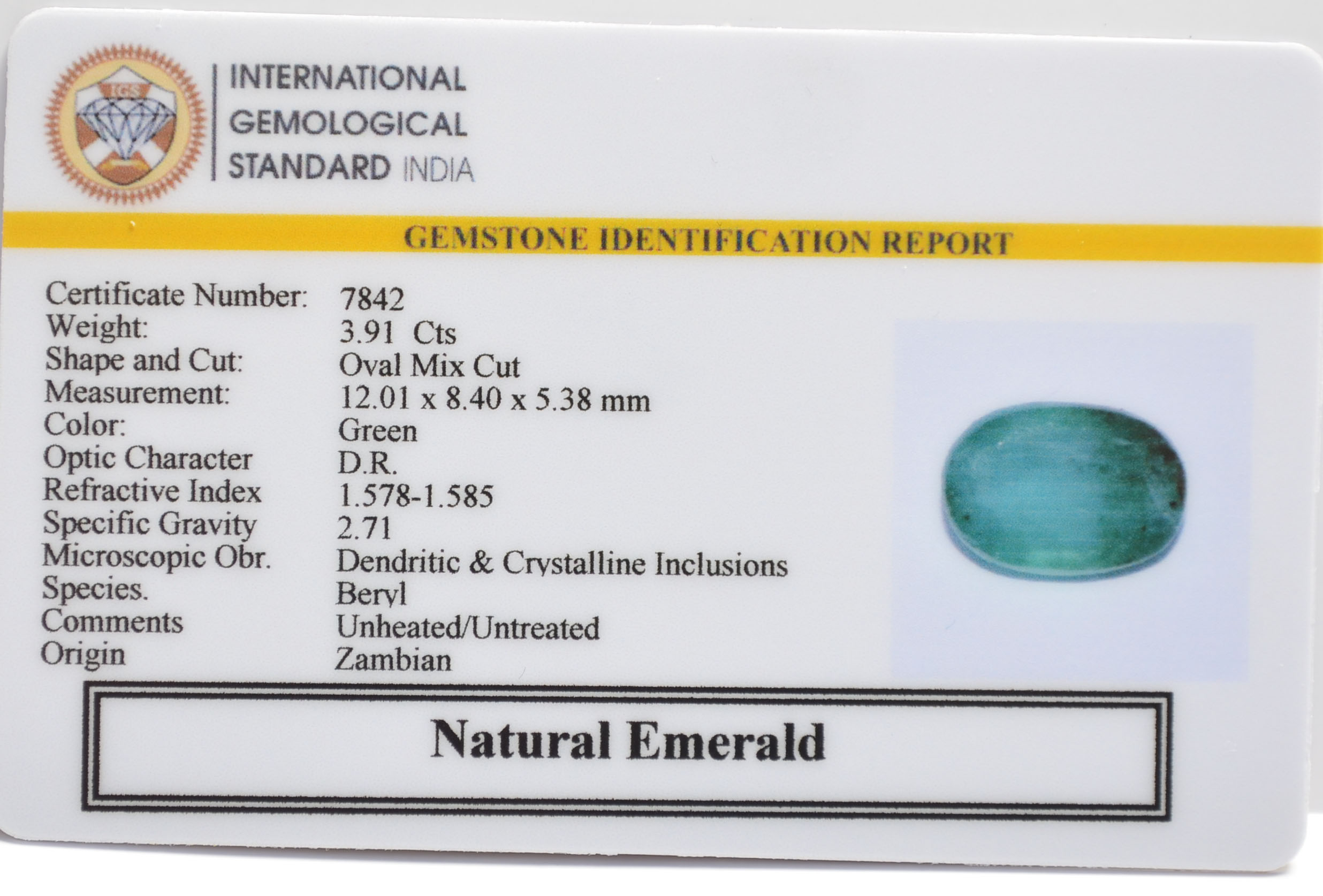 EMRG21367 2 EMERALD 3.91 Ct.
