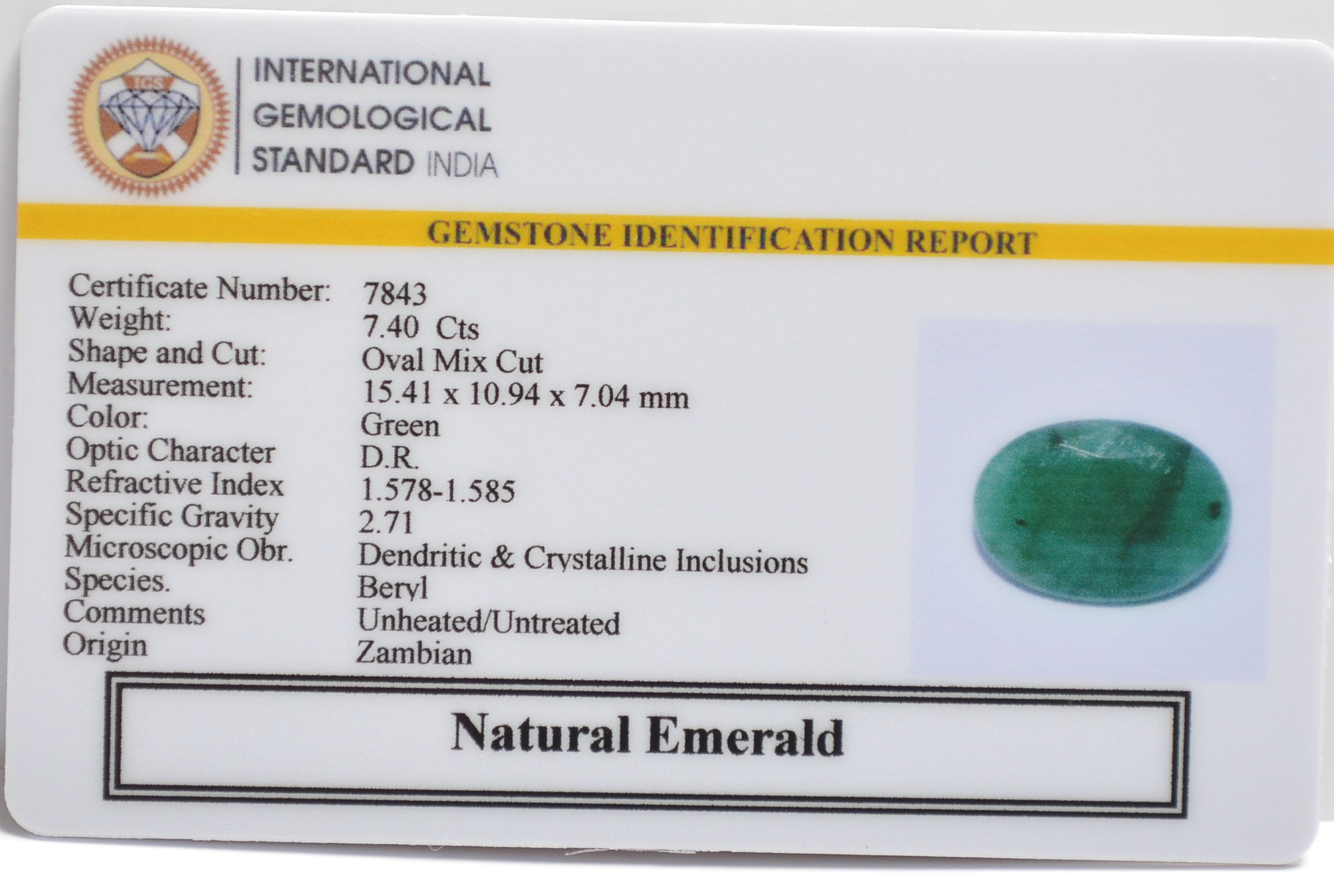EMRG21368 2 EMERALD 7.4 Ct.