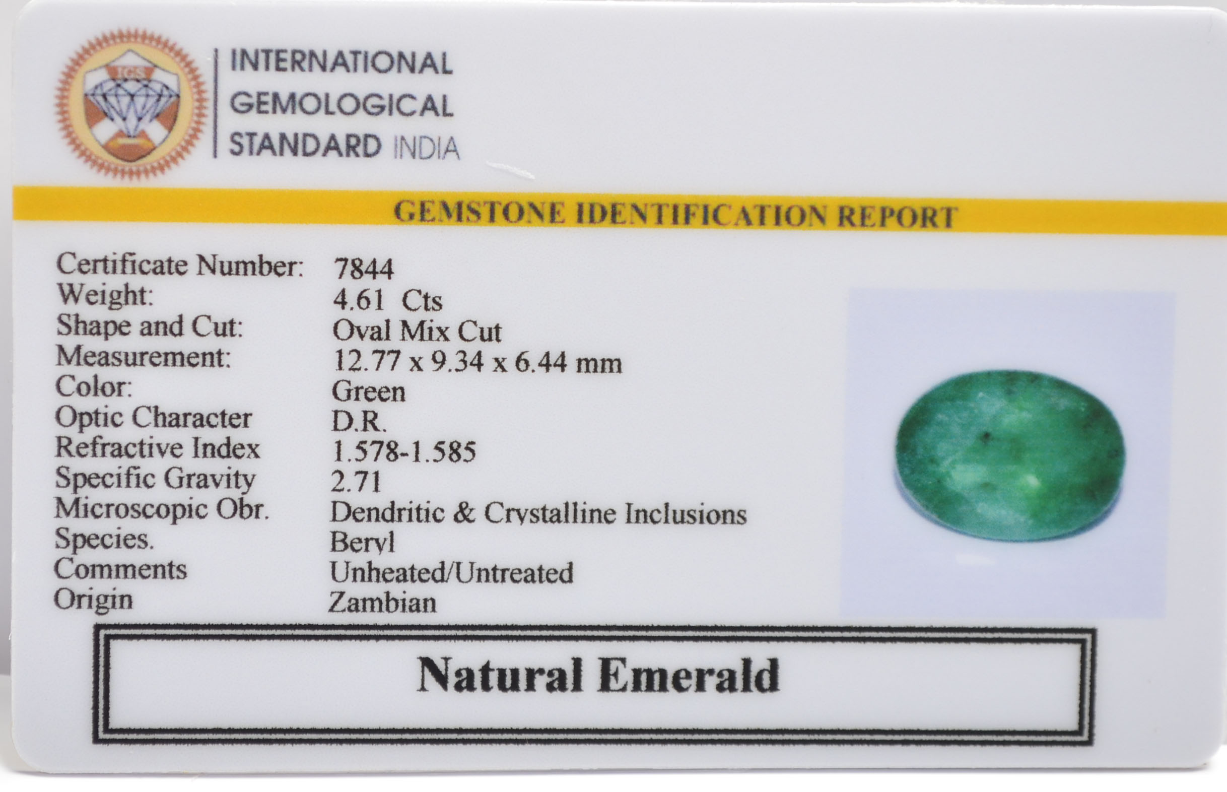 EMERALD 4.61 Ct. 3 EMRG21369 2 EMERALD 4.61 Ct.