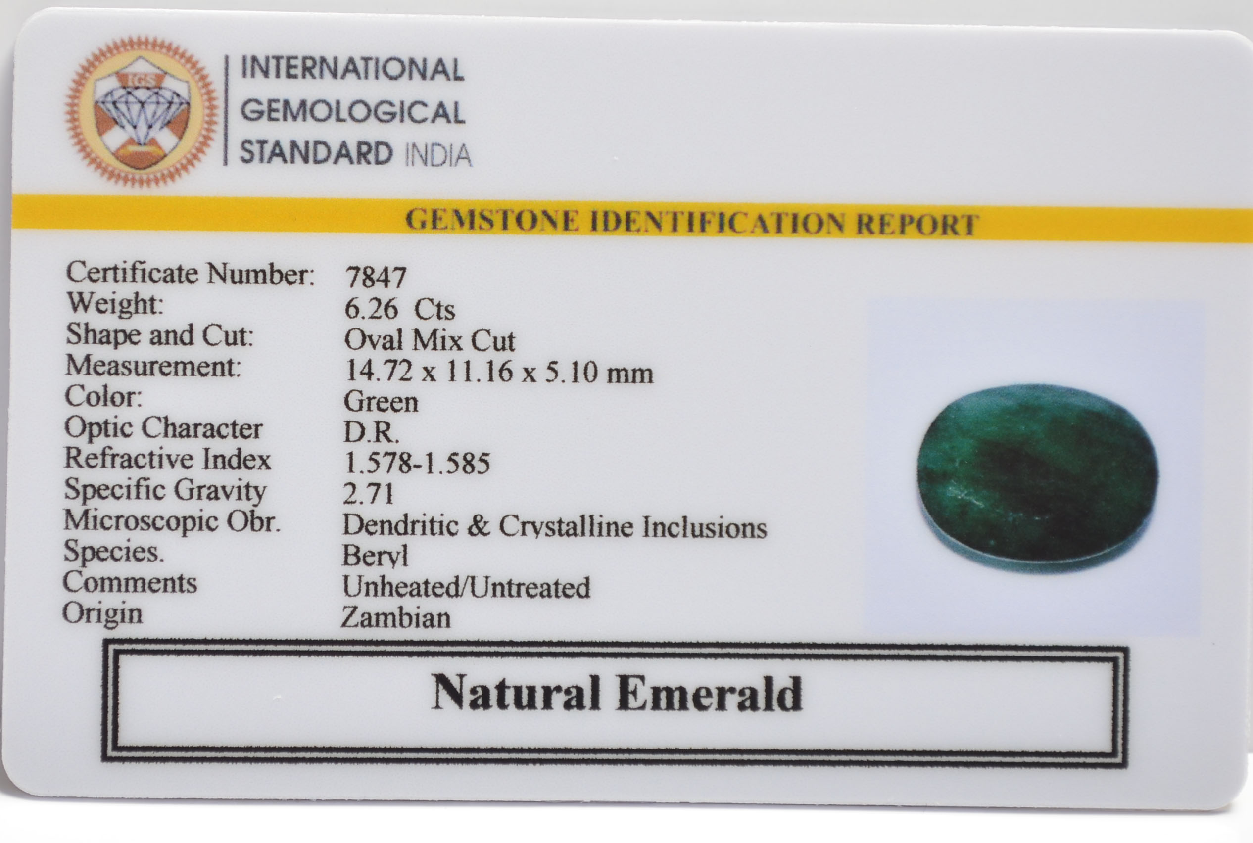 EMRG21372 2 EMERALD 6.26 Ct.