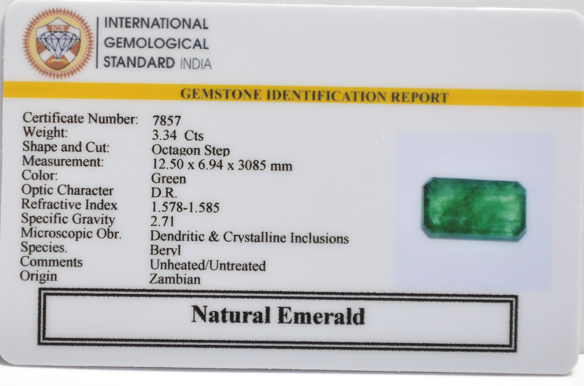 EMRG21382 2 EMERALD 3.34 Ct.