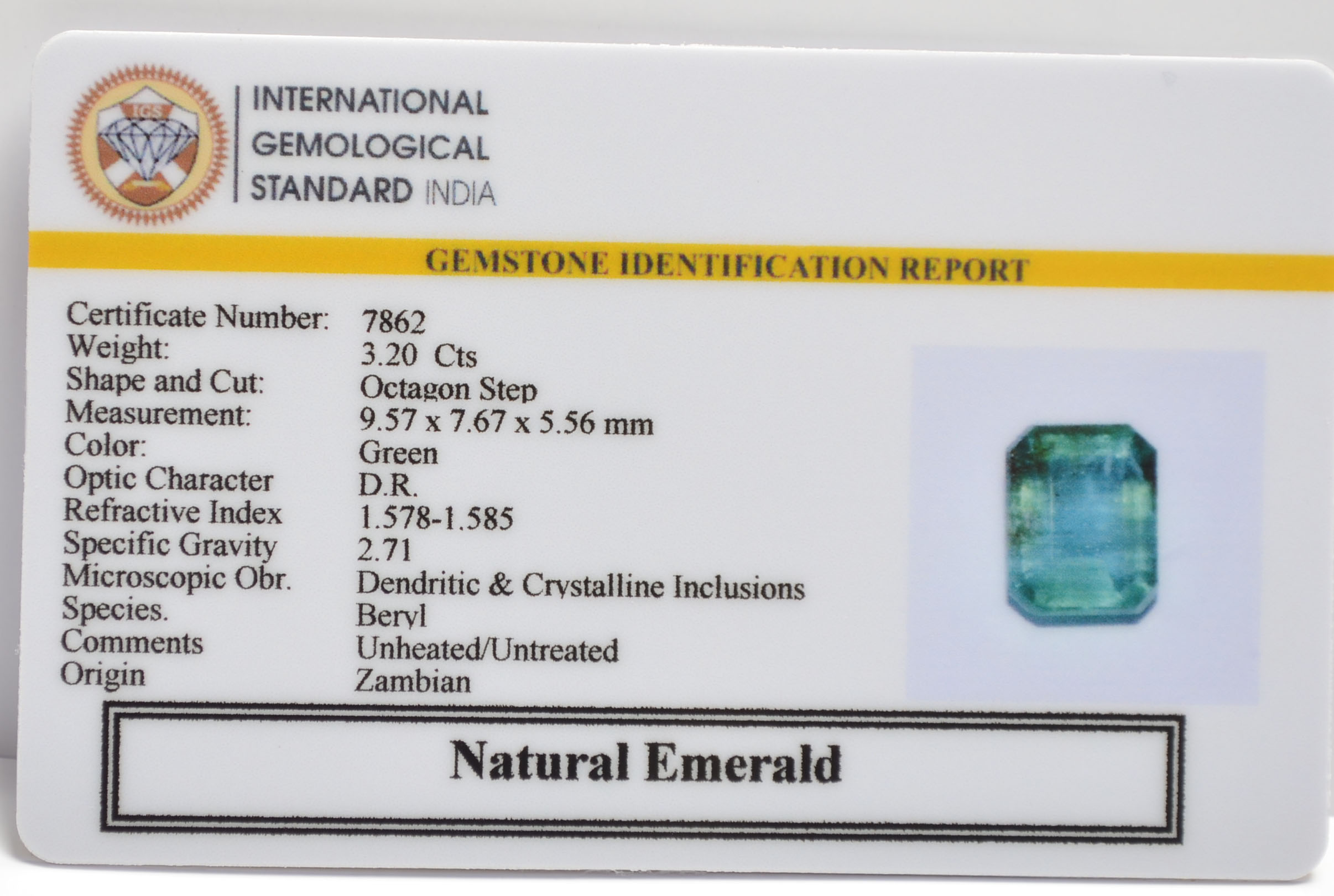EMRG21387 2 EMERALD 3.2 Ct.