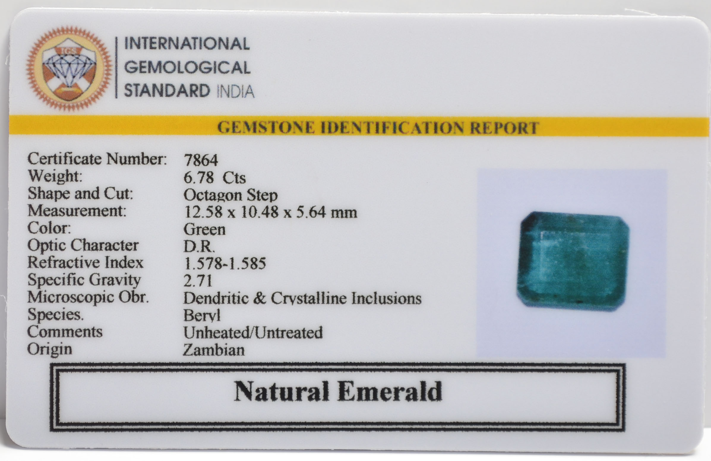 EMRG21389 2 EMERALD 6.78 Ct.