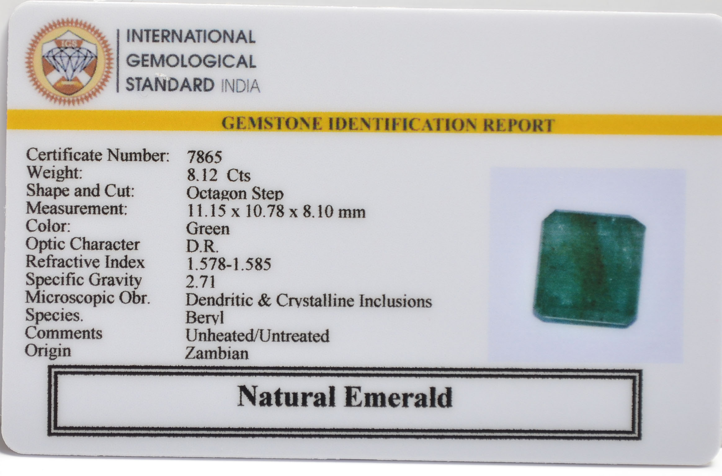 EMRG21390 2 EMERALD 8.12 Ct.