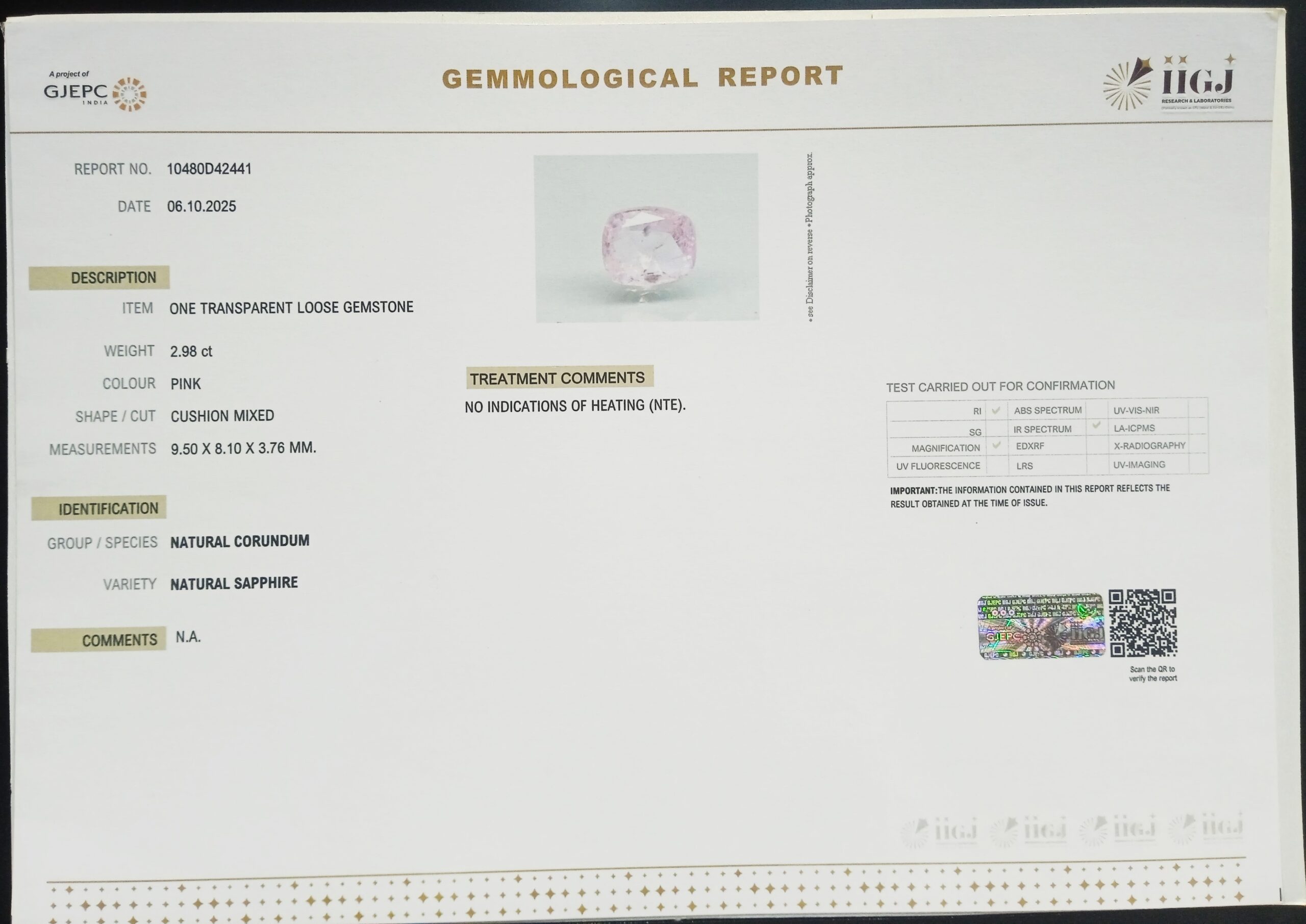 NSP41889 2 1 scaled NATURAL SAPPHIRE 2.98 Ct.