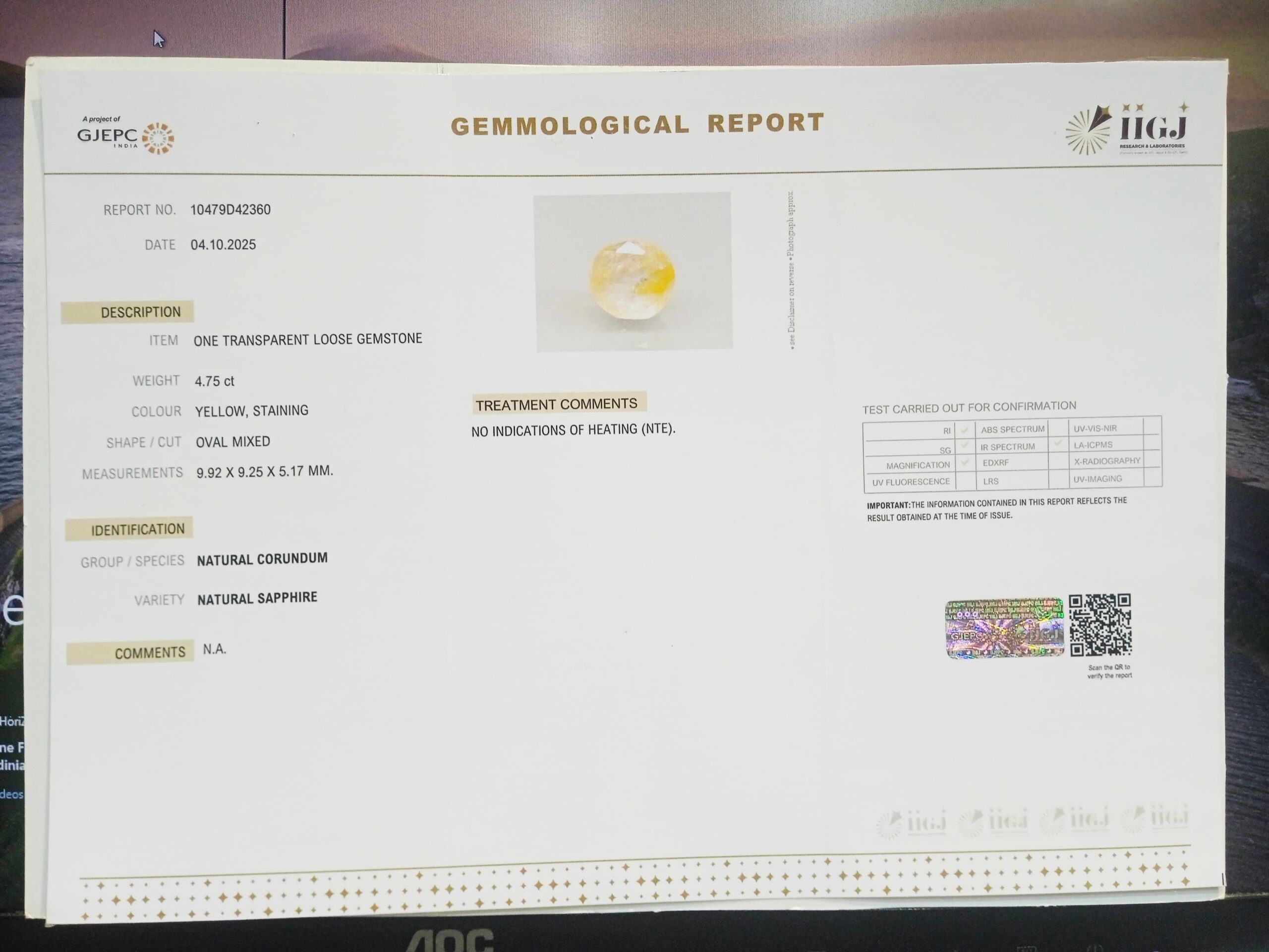 NYSP8648 2 1 scaled YELLOW SAPPHIRE 4.75 Ct.
